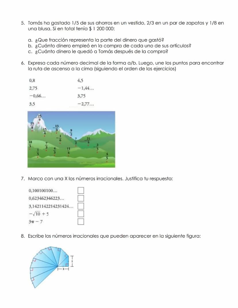 GUÍA 1 DE ALGEBRA: CONJUNTOS NUMÉRICOS
Actividades en clase:
1. Realiza los siguientes problemas relacionados con suma, resta, multiplicació