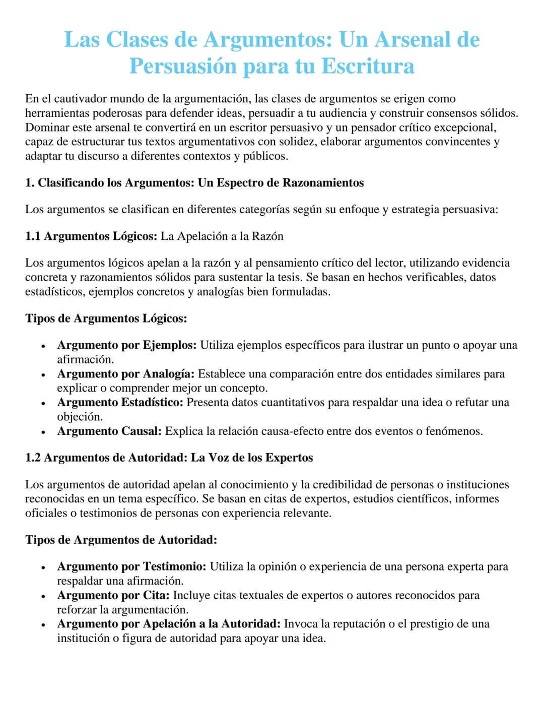Las Clases de Argumentos: Un Arsenal de
Persuasión para tu Escritura
En el cautivador mundo de la argumentación, las clases de argumentos se