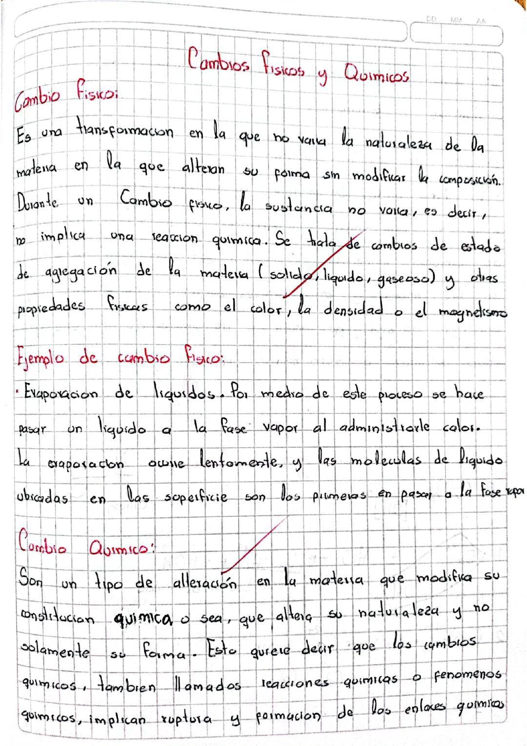 Comprendiendo Cambios Físicos y Químicos