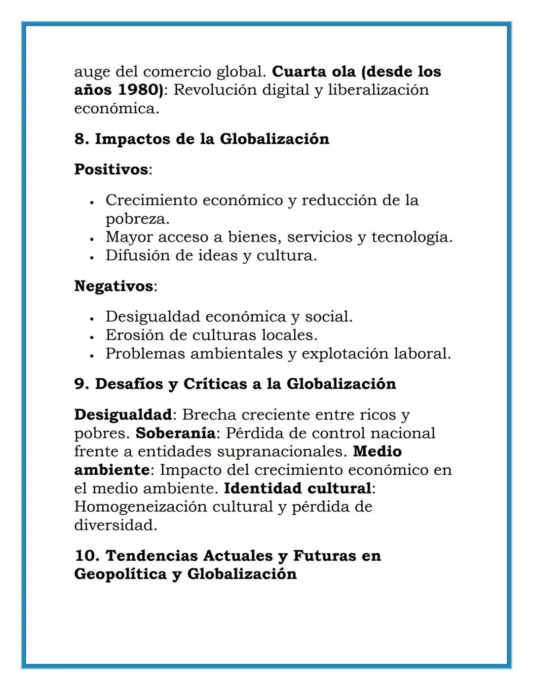 Geopolítica y Globalización
1. Introducción a la Geopolítica
Definición: La geopolítica es el estudio de los
efectos de la geografia (humana