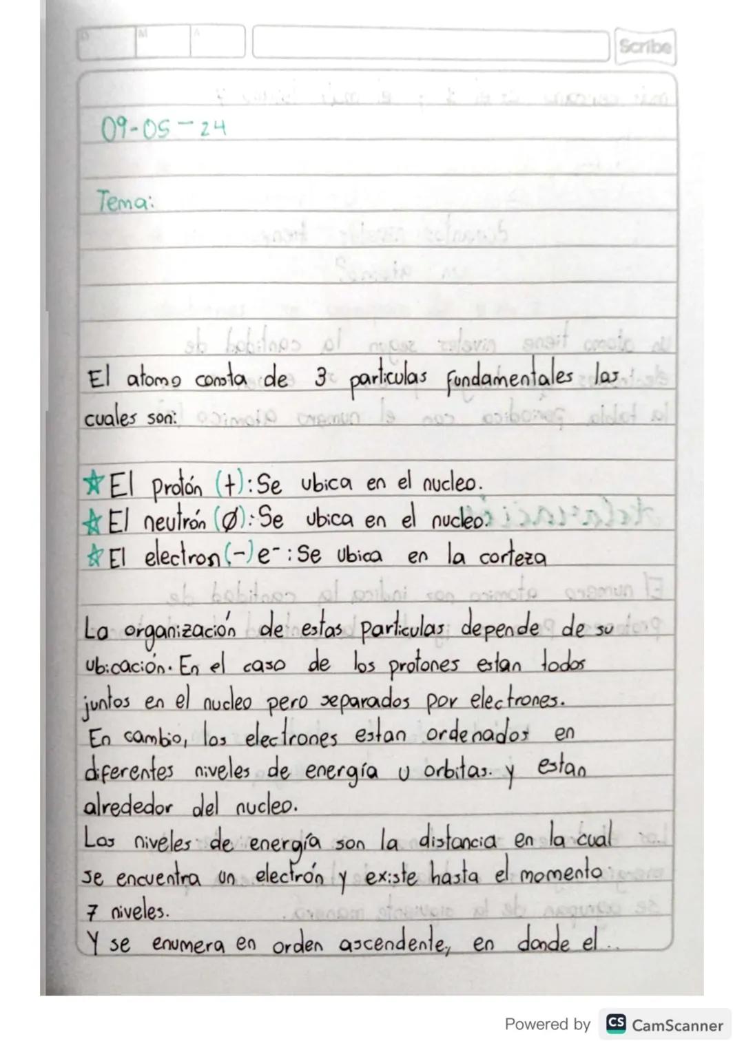 09-05-24

Tema:

Scribe
ab bebitops
El atomo consta de 3 particulas fundamentales las
cuales son: Dimoio cremun

El protón (+): Se ubica en 