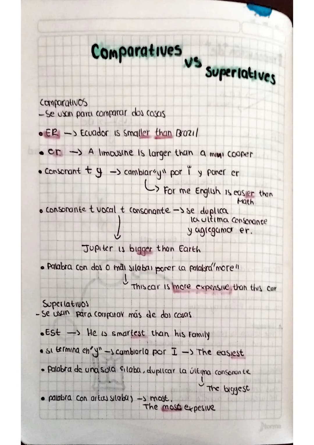 comparativos y superlativos en ingles 