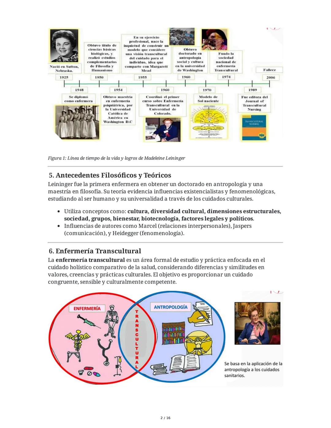 Historia y Epistemología del Cuidado: Escuela de Caring - Jean
Watson y Madeleine Leininger
1. Introducción
El curso "Historia y Epistemolog