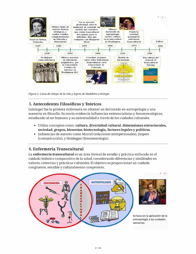 Historia y Epistemología del Cuidado: Escuela de Caring - Jean
Watson y Madeleine Leininger
1. Introducción
El curso "Historia y Epistemolog