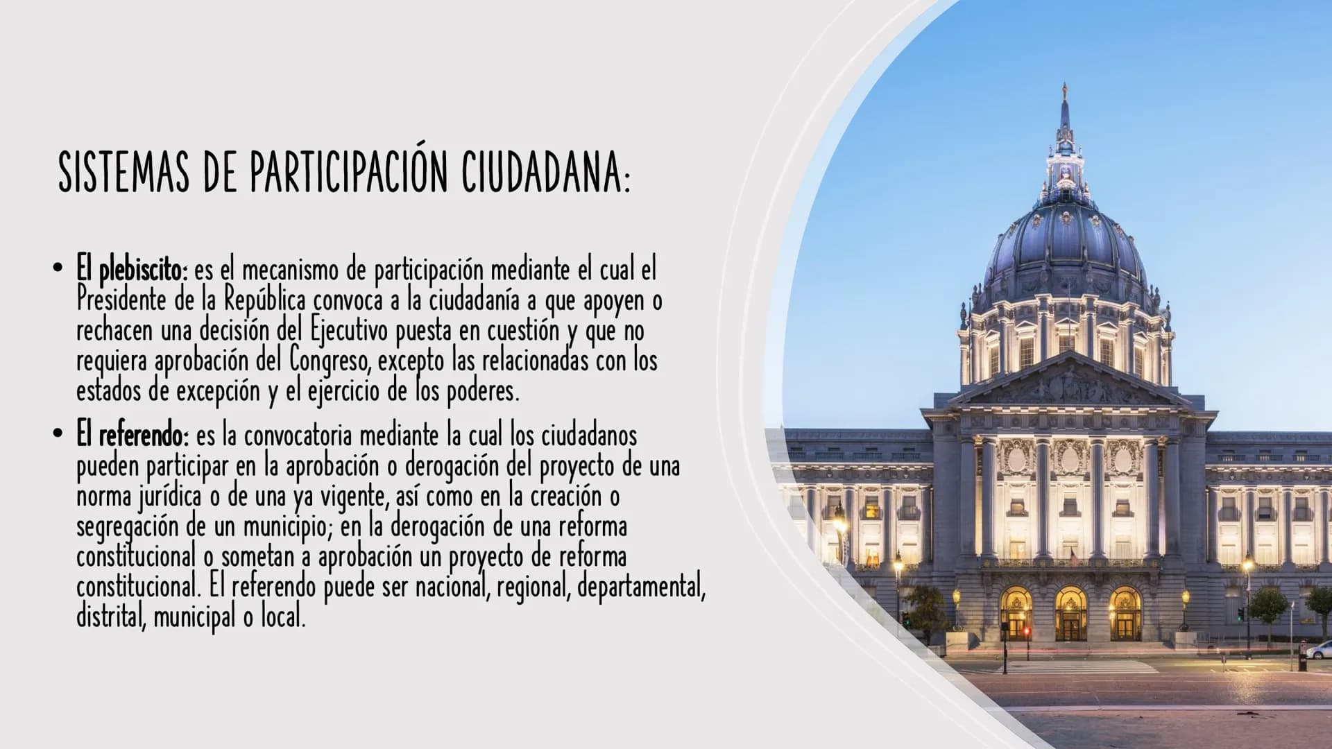 CIENCIAS SOCIALES Y COMPETENCIAS
CIUDADANAS
TEMAS: Mecanismos de participación ciudadana SISTEMAS DE PARTICIPACIÓN CIUDADANA:
El plebiscito: