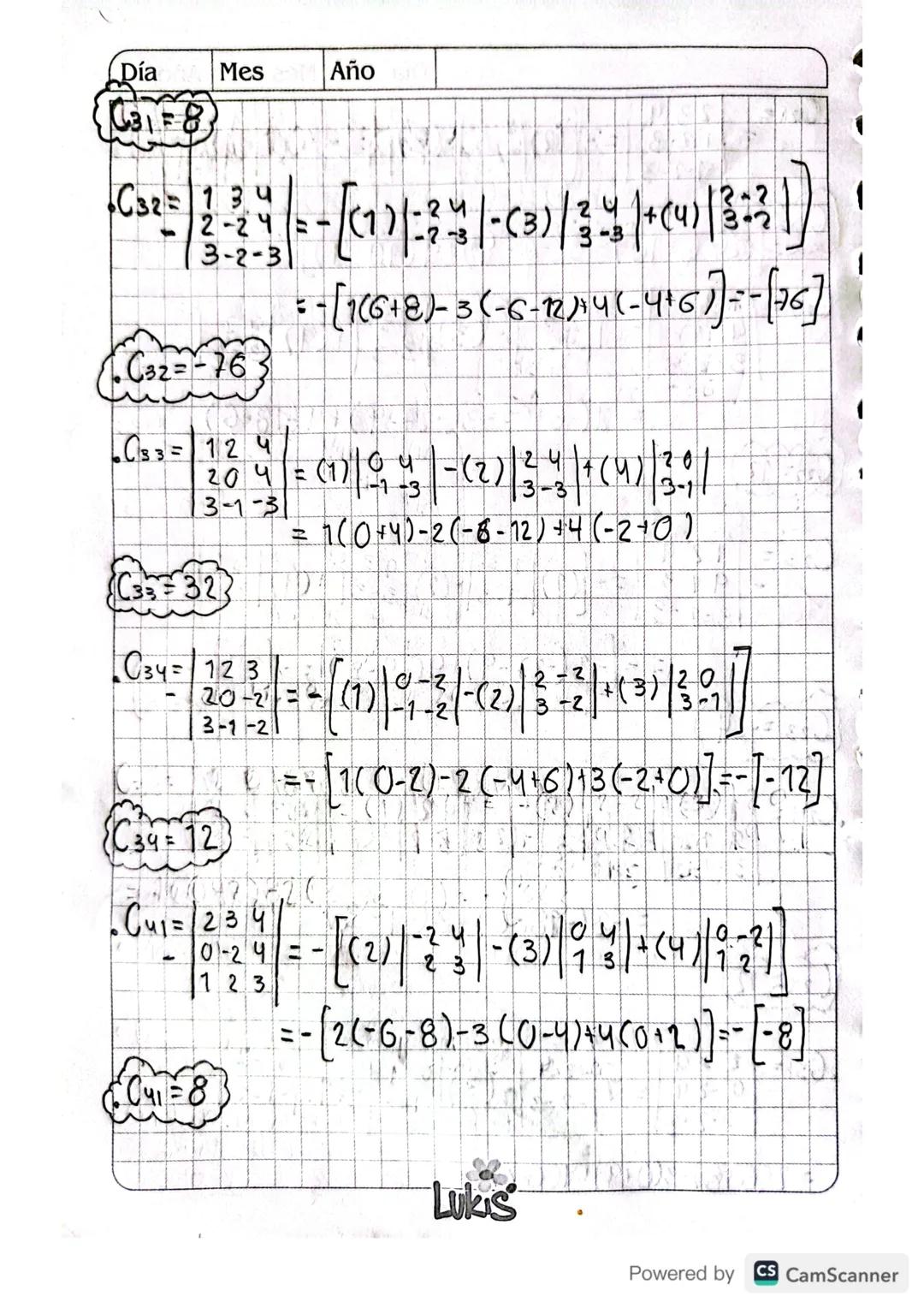 Glase 16.
Tercer Corte.
Determinantes
Día 16 Mes 10 Año 23
• Definicion 1: (Determinantes 2x2)
Sea A = (a, b) entonces det (A) = a,b₂-a2b₁,
