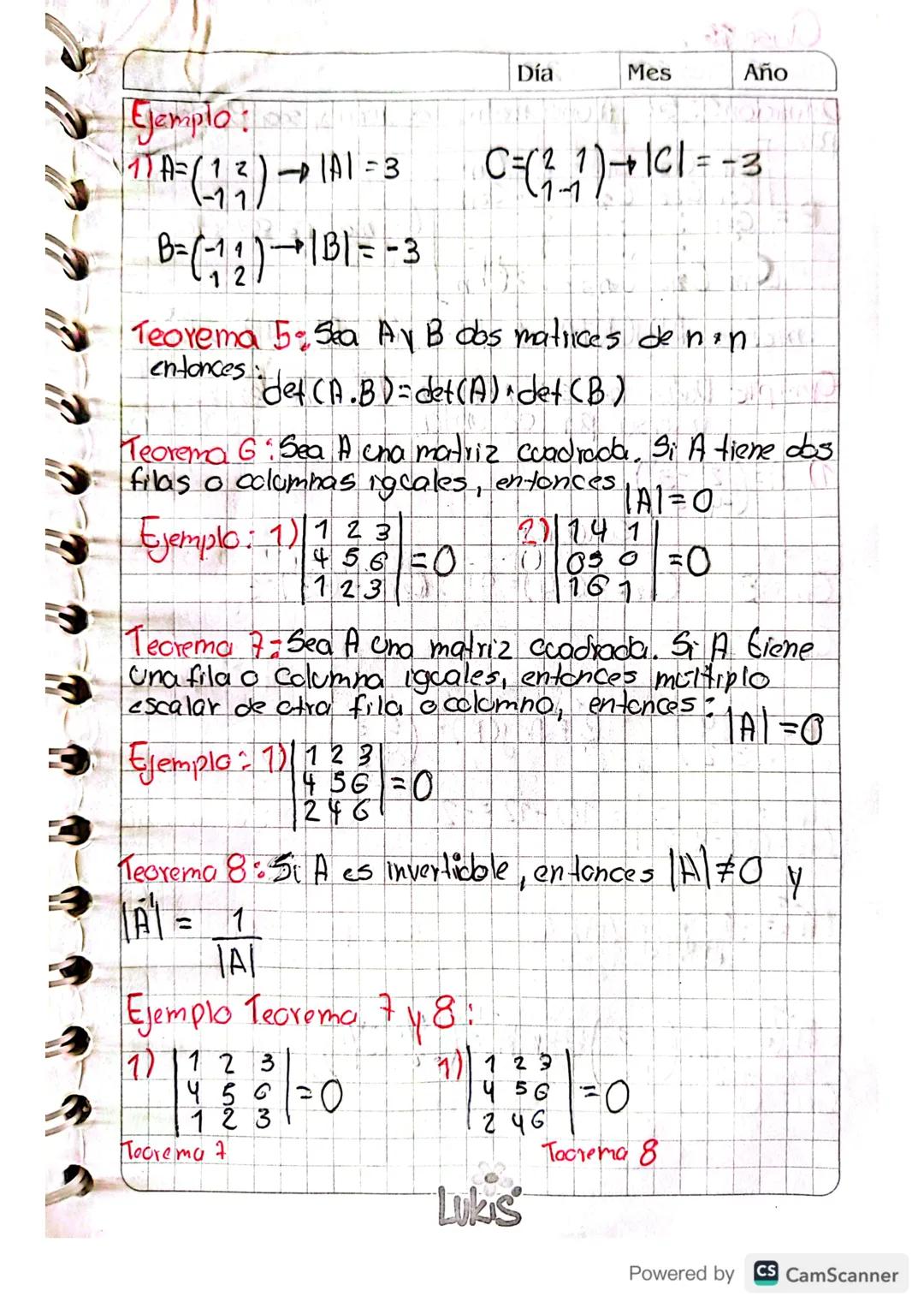 Glase 16.
Tercer Corte.
Determinantes
Día 16 Mes 10 Año 23
• Definicion 1: (Determinantes 2x2)
Sea A = (a, b) entonces det (A) = a,b₂-a2b₁,
