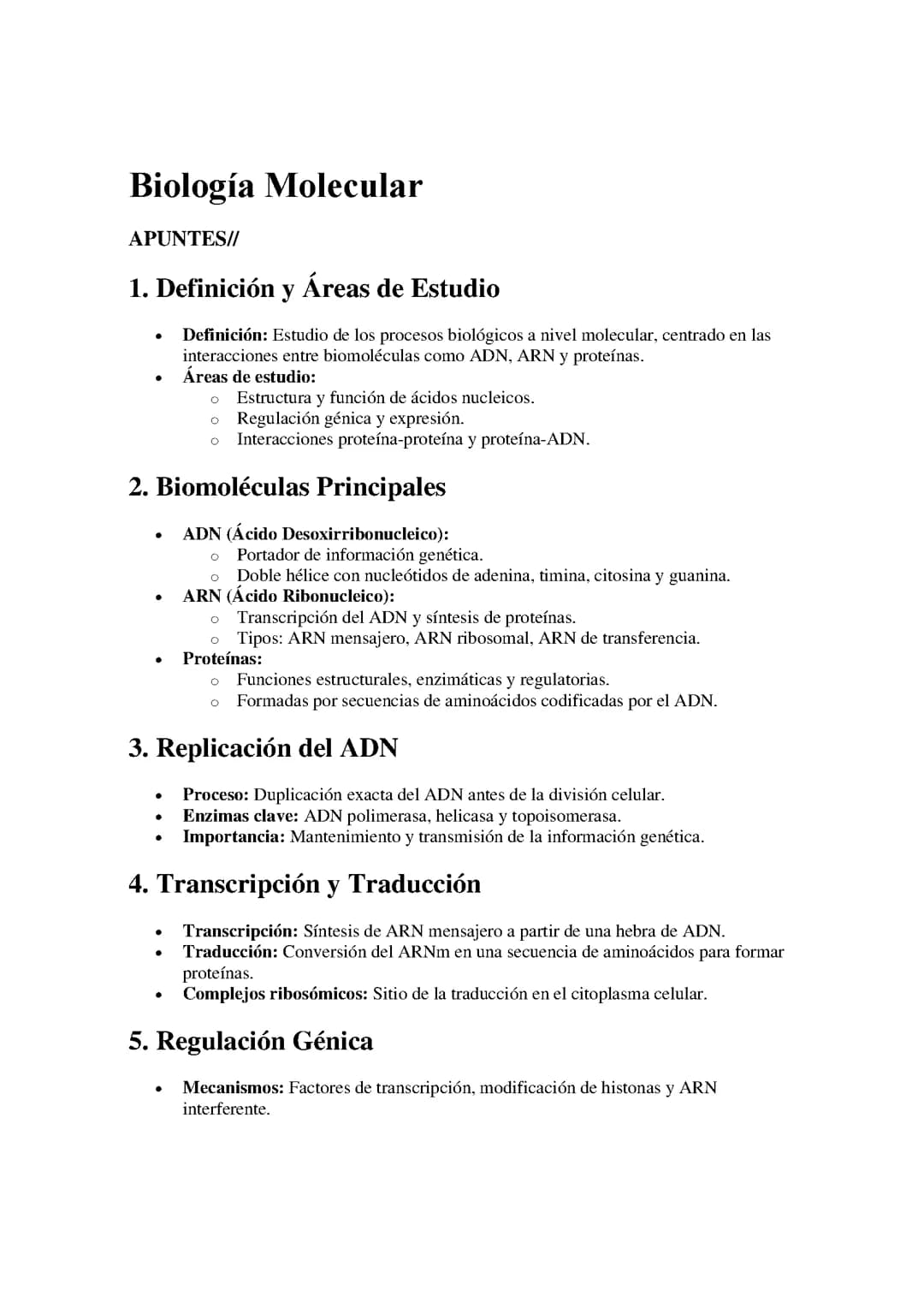 Biología Molecular
