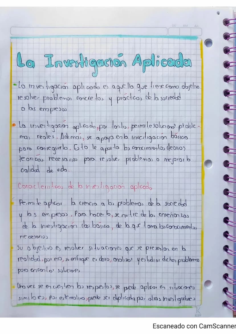 DD
MM
AA
Clase 03
Fecha Agos to 09 2021
Tema
TIPOS DE INVESTIGACIÓN
¿Que es Investigación?
La investigación es un proceso intelectual y expe