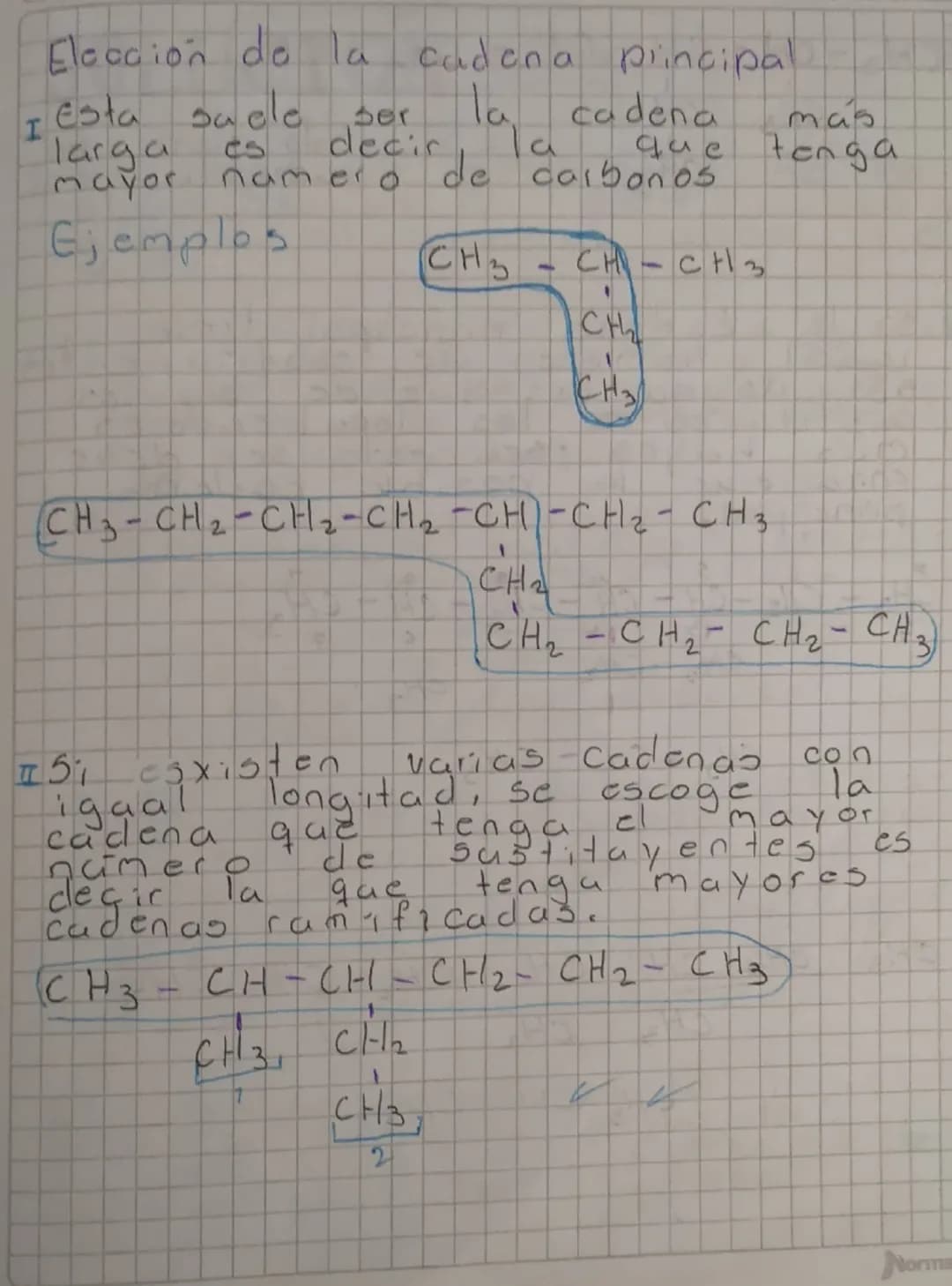 # Alcanos de cadena ramificada

Si sustituimos un hidrogeno por una cadena obtenemos alcanos ramificados, las cadenas ramificadas se llaman 