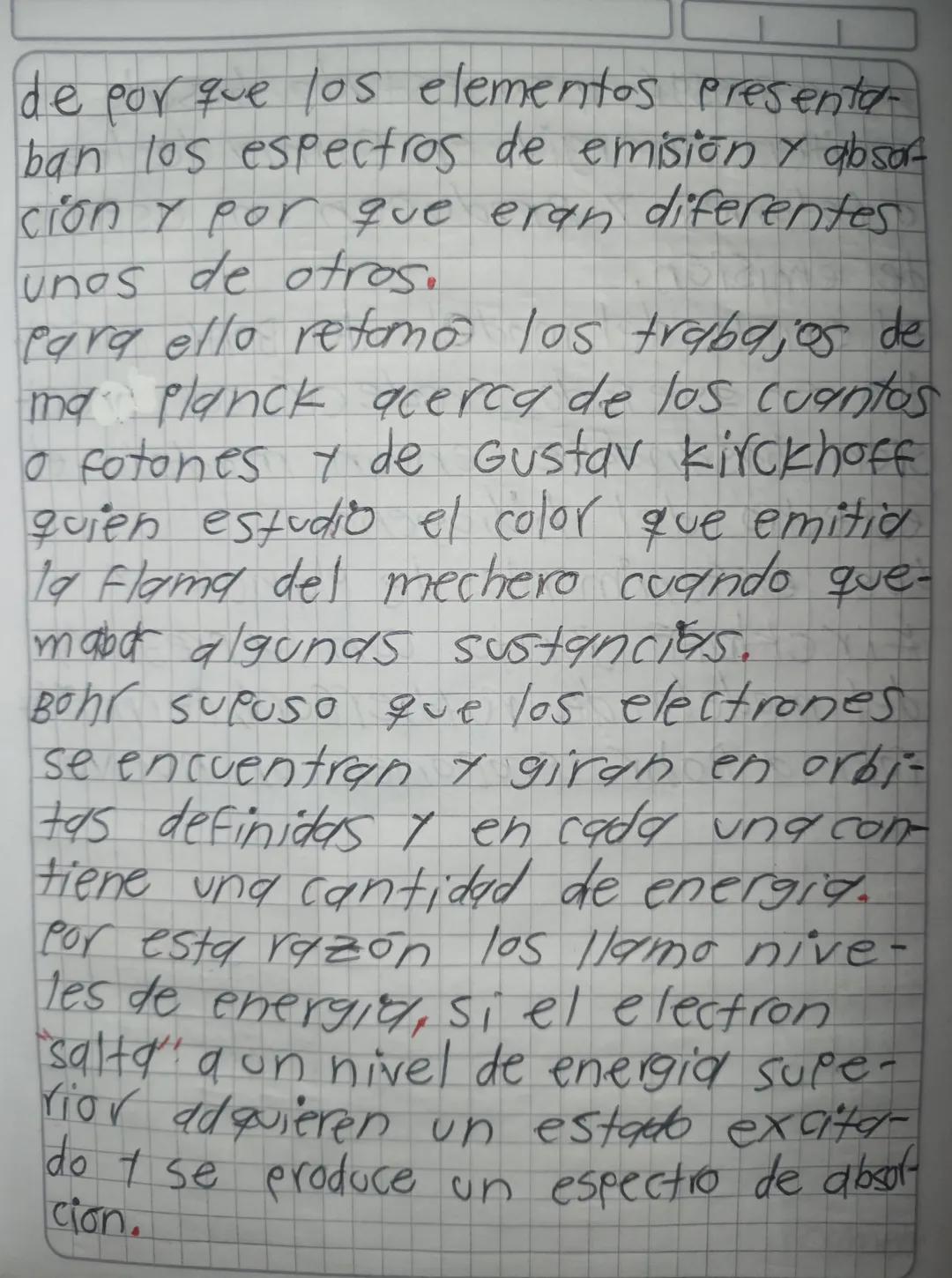 E madelo planetario del atomo
de hidrogeno Niels Bohr
Cuntas más importantes:
- El modelo del hidrogeno de Bohr
esta basado en la suposición