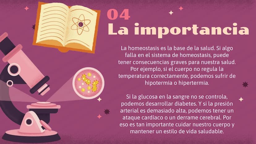 El increíble mundo de la
Homeostasis
E
খর
2 0
¿Qué es?
1 ¿Qué es la
homeostasis?
Nuestro cuerpo como una casa que necesita mantenerse a una
