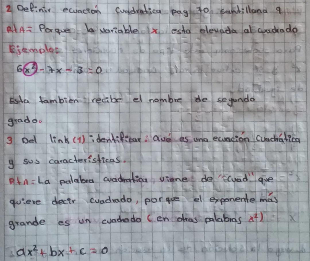 Ecuaciones cuadráticas