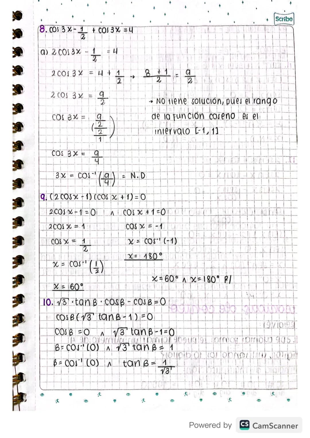 Scribe
Agosto 12/2021
ecuaciones trigonométricas
una ecuación trigonométrica, e la que tiene Funciones trigo-
nométricas de un angulo x y se