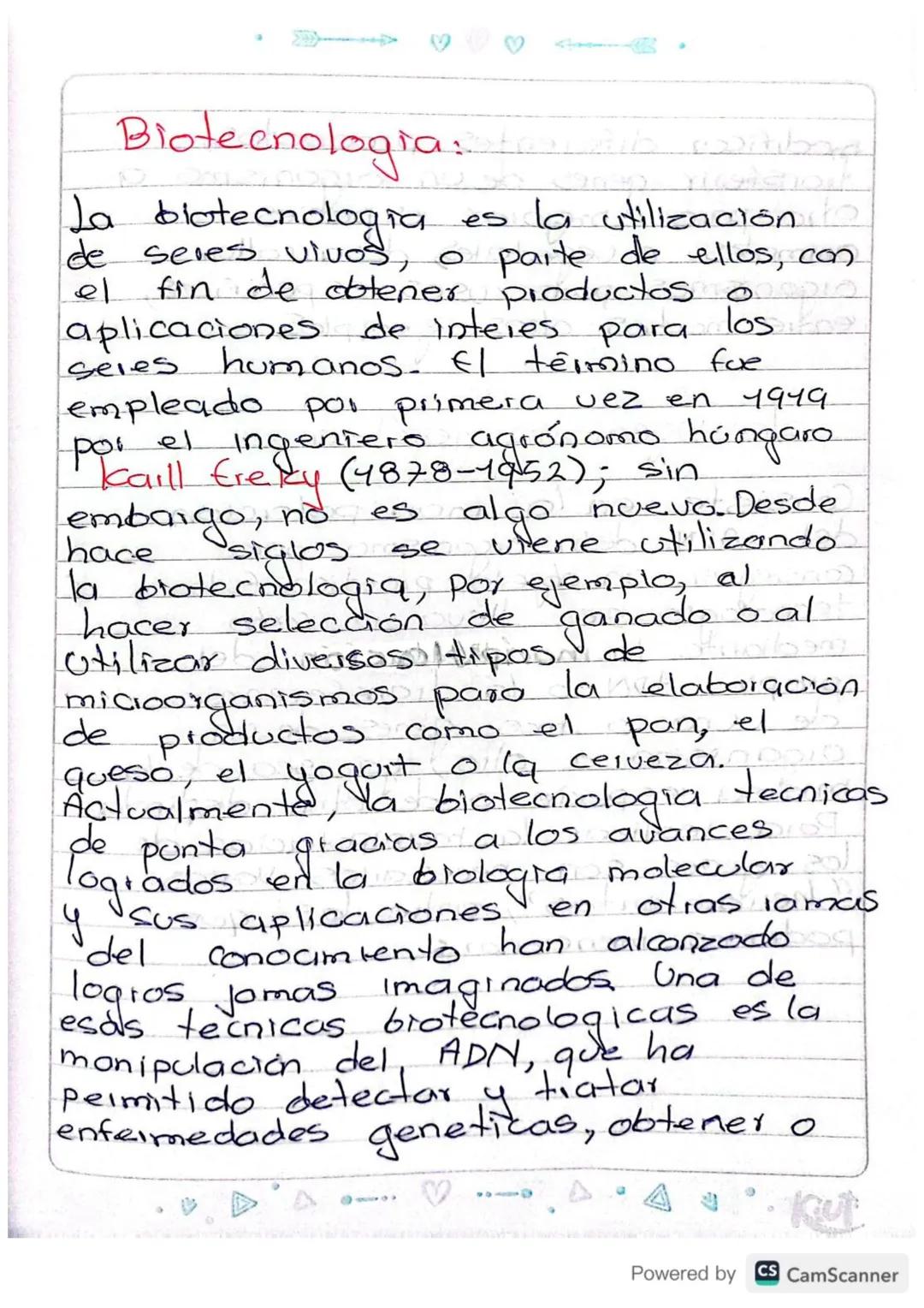 de
Biotecnologias
La blotecnologia es la utilización to
seres vivos, o parte de ellos, con
el fin de obtener productos o
aplicaciones de int