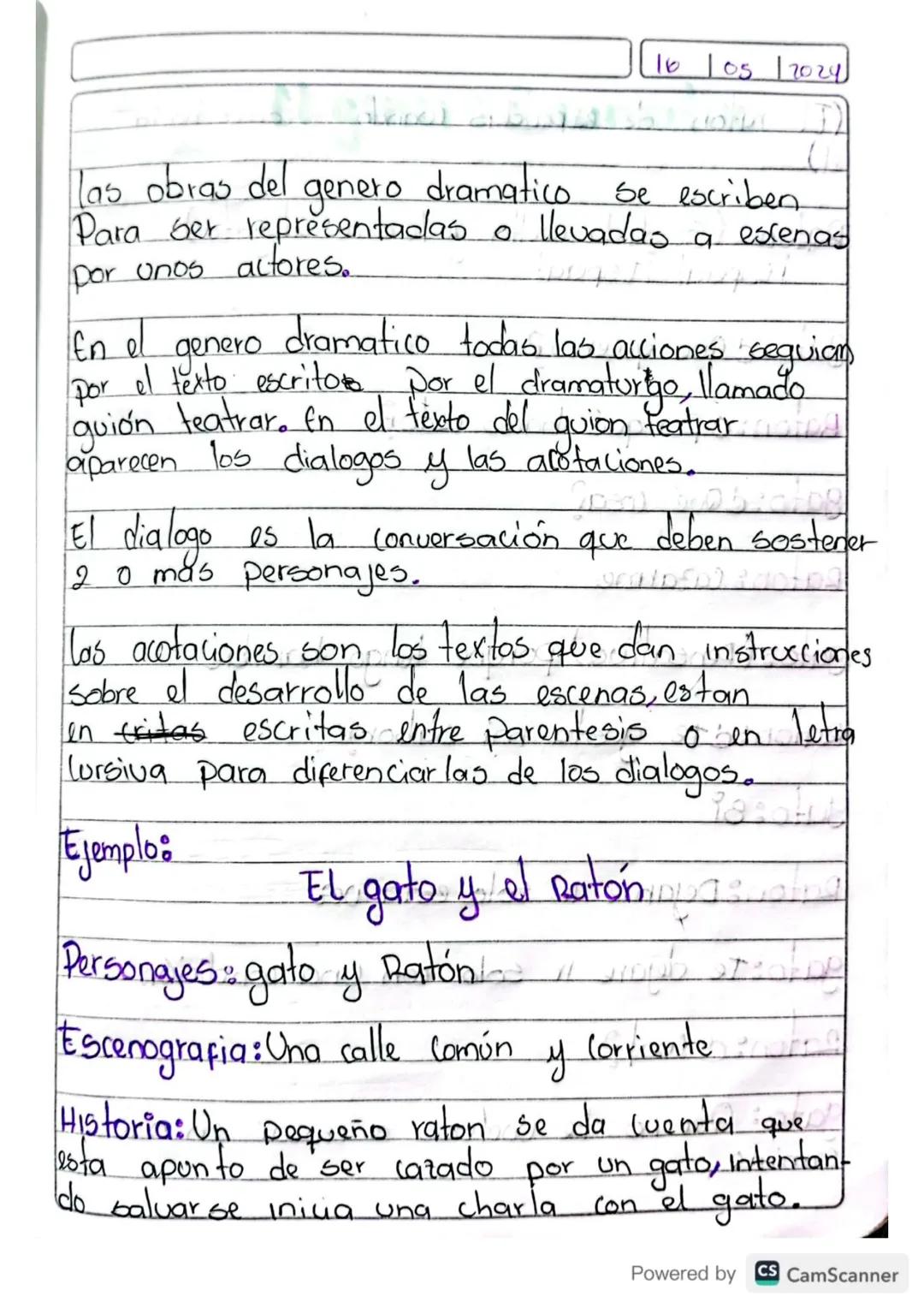 16 105 12024

las obras del genero dramatico Se escriben
Para ser representadas o llevadas a escenas
por unos actores.

En el genero dramati