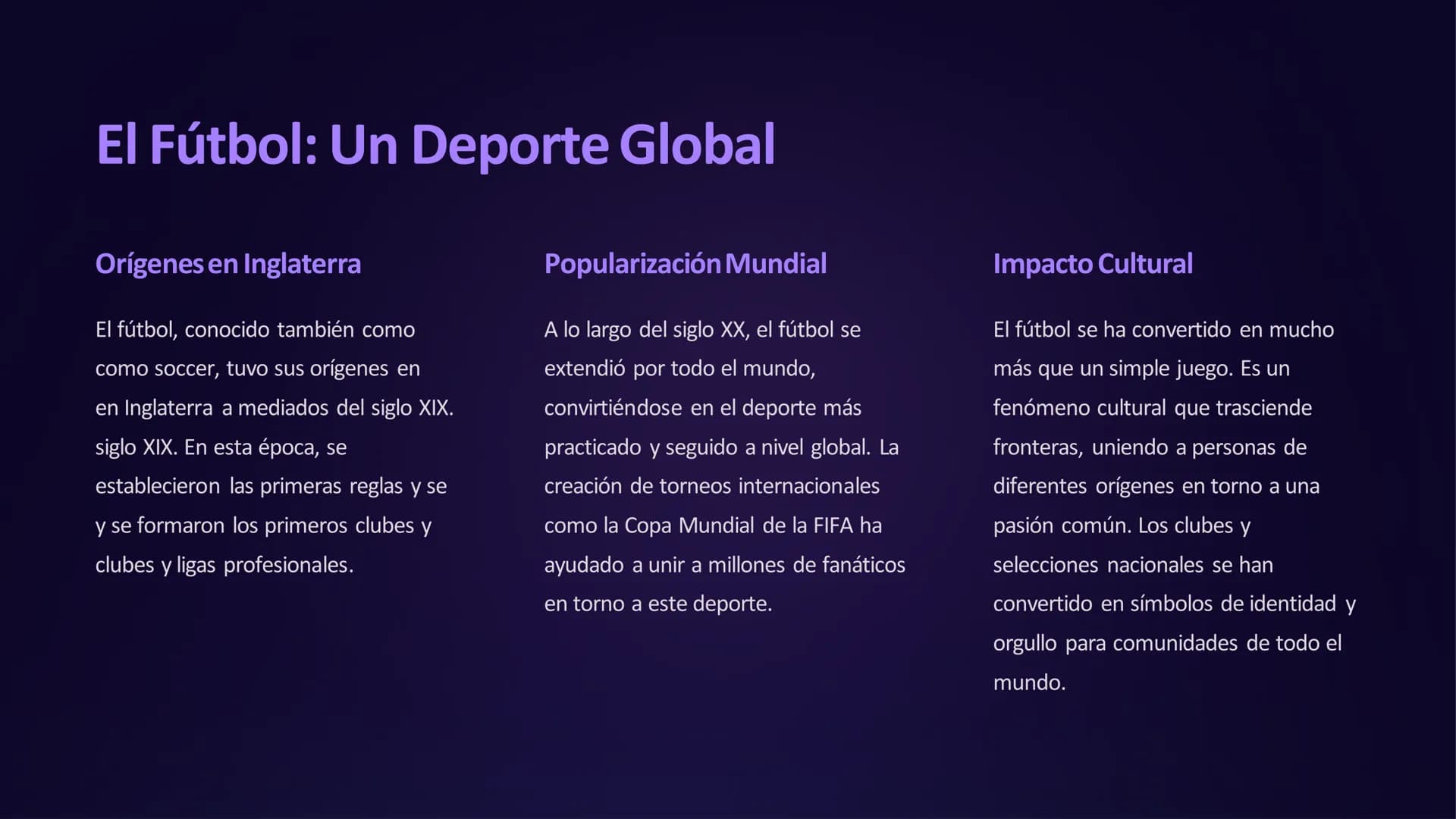 La Historia y Evolución de los Deportes
Deportes
Los deportes han estado presentes en la historia de la humanidad desde la antigüedad, evolu