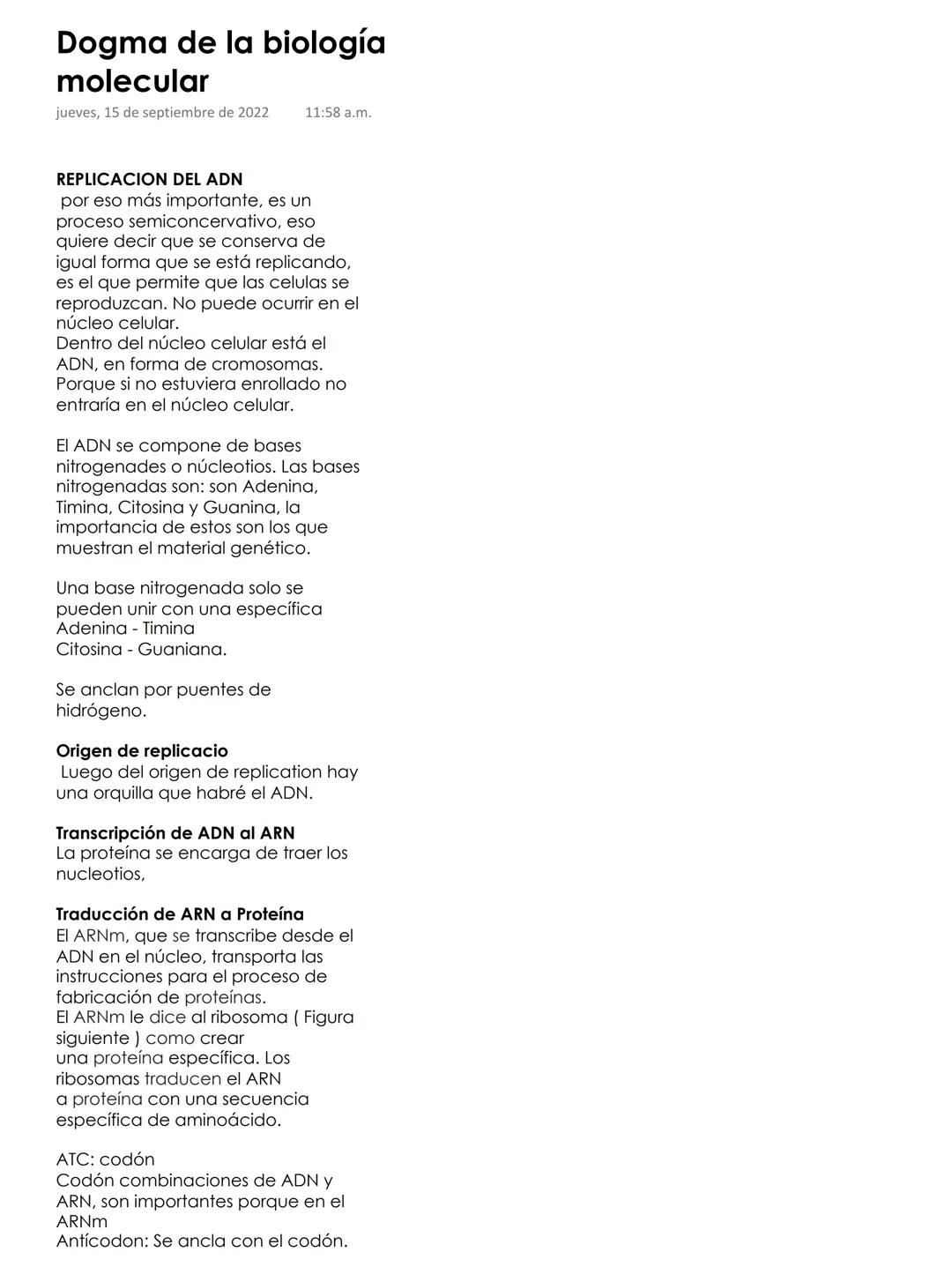 Entendiendo el Dogma Central de la Biología Molecular