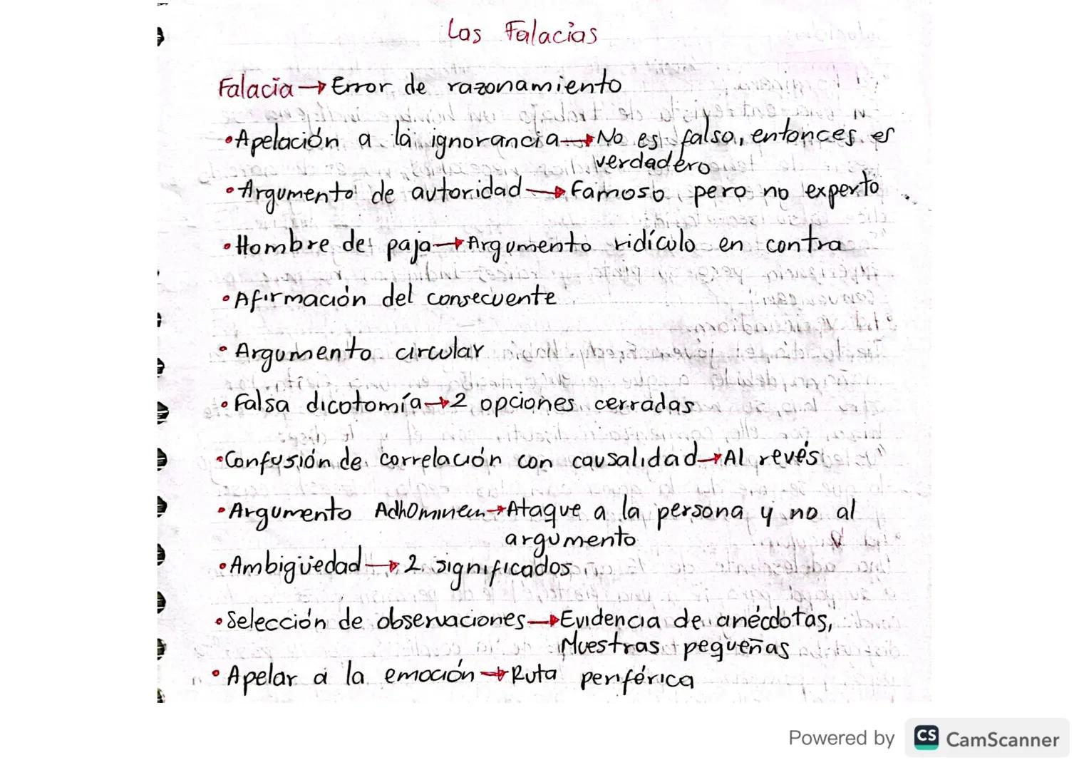 ६
Las Falacias

Falacia Error de razonamiento

verdadero
IN
•Apelación a la ignorancia No es falso, entonces es
• Argumento de autoridad fam