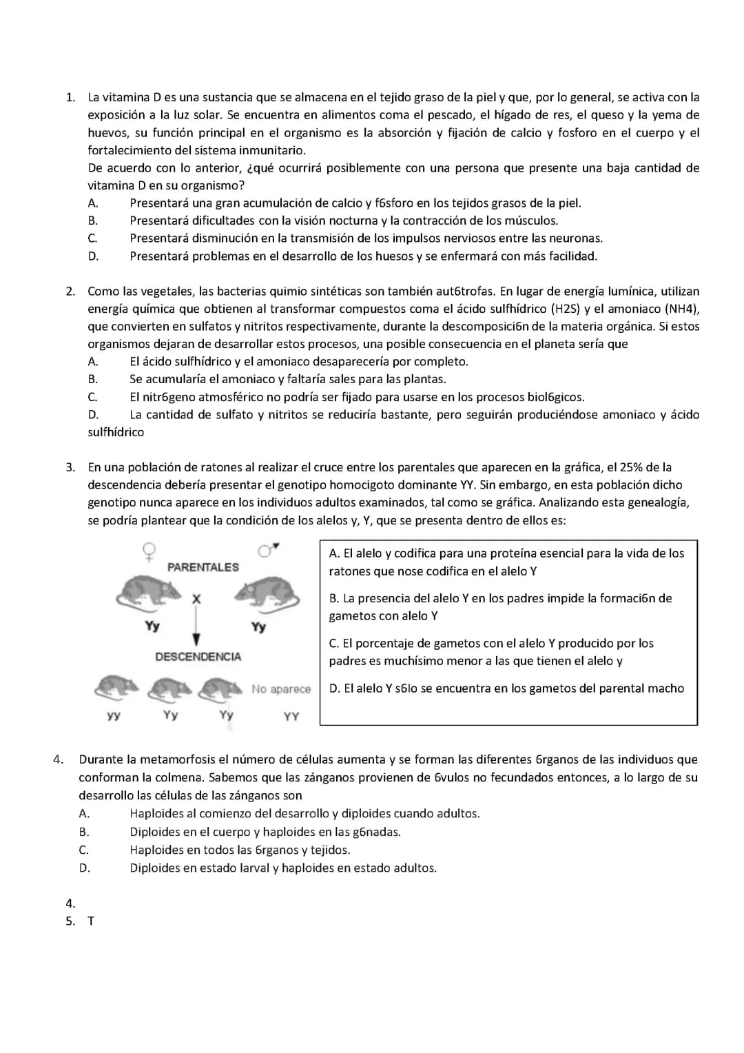 Preguntas tipo ICFES biologia