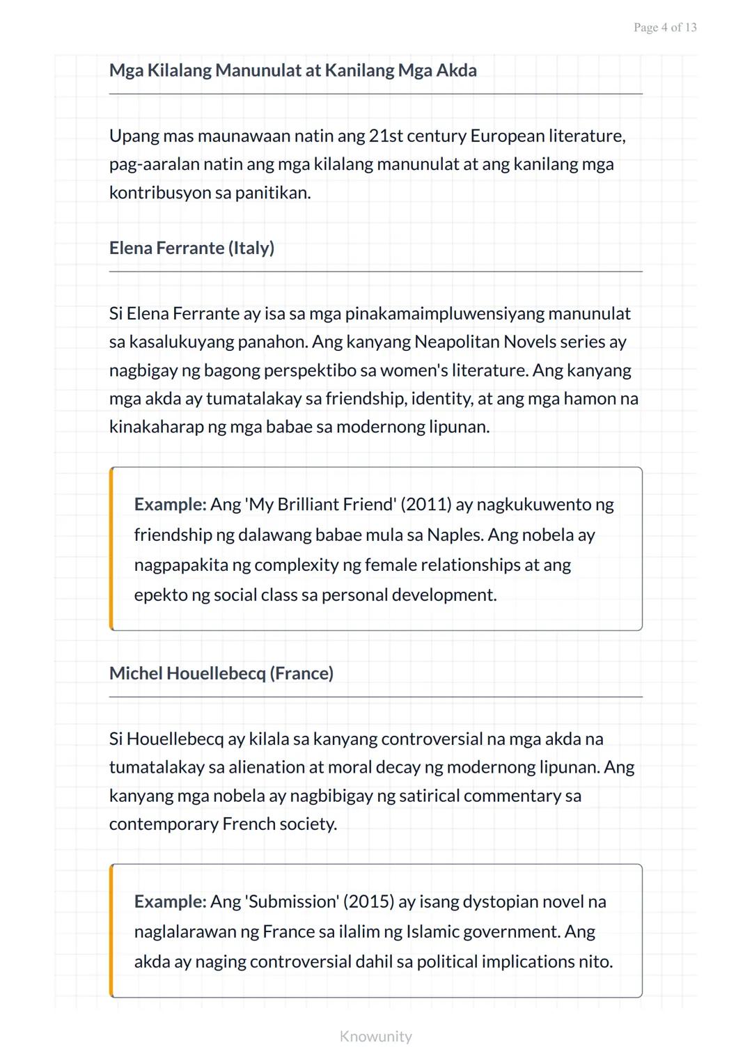 Panitikang Pandaigdig sa 21st Century: Panitikan mula sa Europa
Pag-aaral ng makabagong panitikan mula sa
Europa sa ika-21 siglo
Mga Layunin