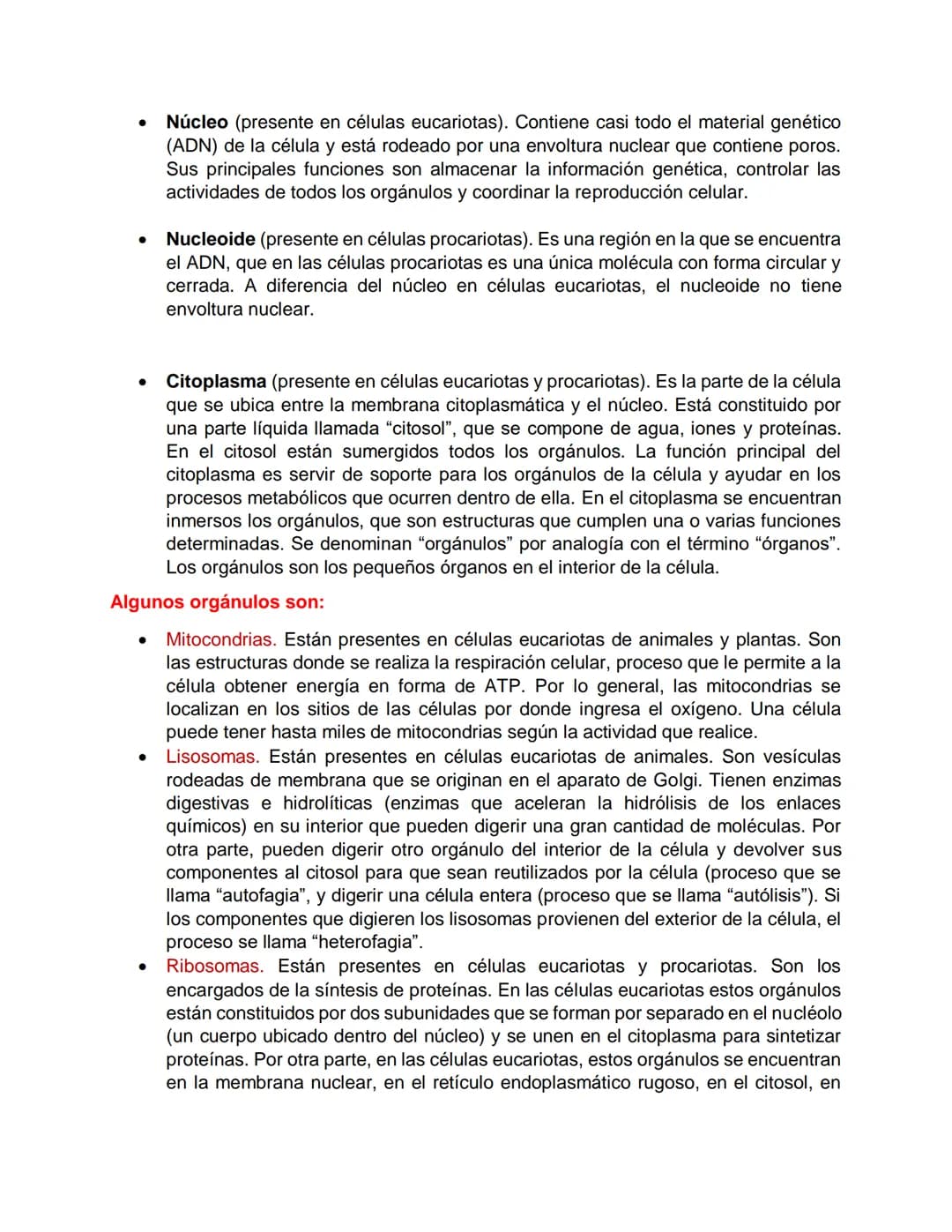 LA CÉLULA
¿Qué es una célula?
La célula es la unidad estructural y funcional de todos los organismos vivos. Constituye
la forma más pequeña 
