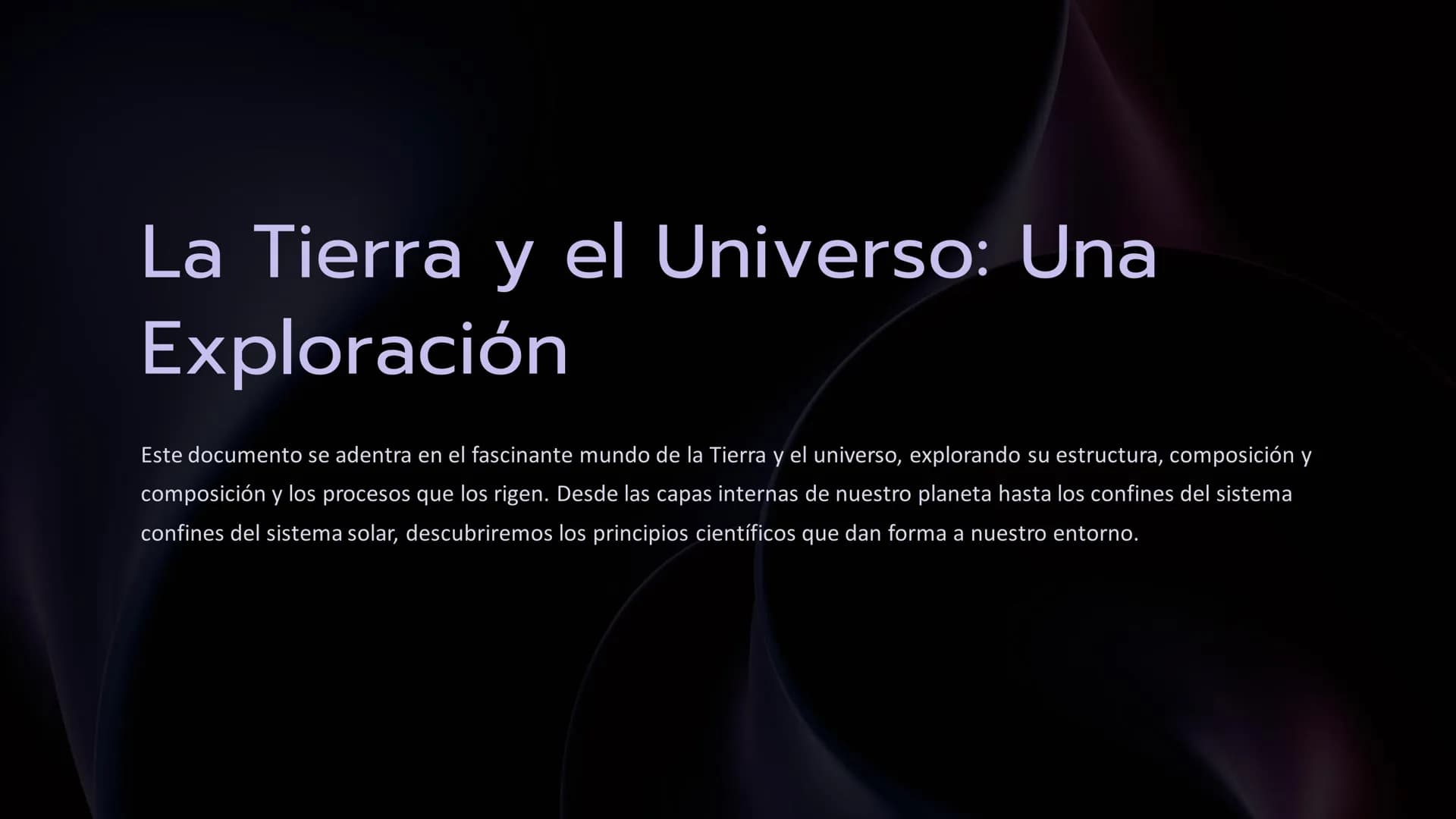 La Tierra y el Universo: Una
Exploración
Este documento se adentra en el fascinante mundo de la Tierra y el universo, explorando su estructu