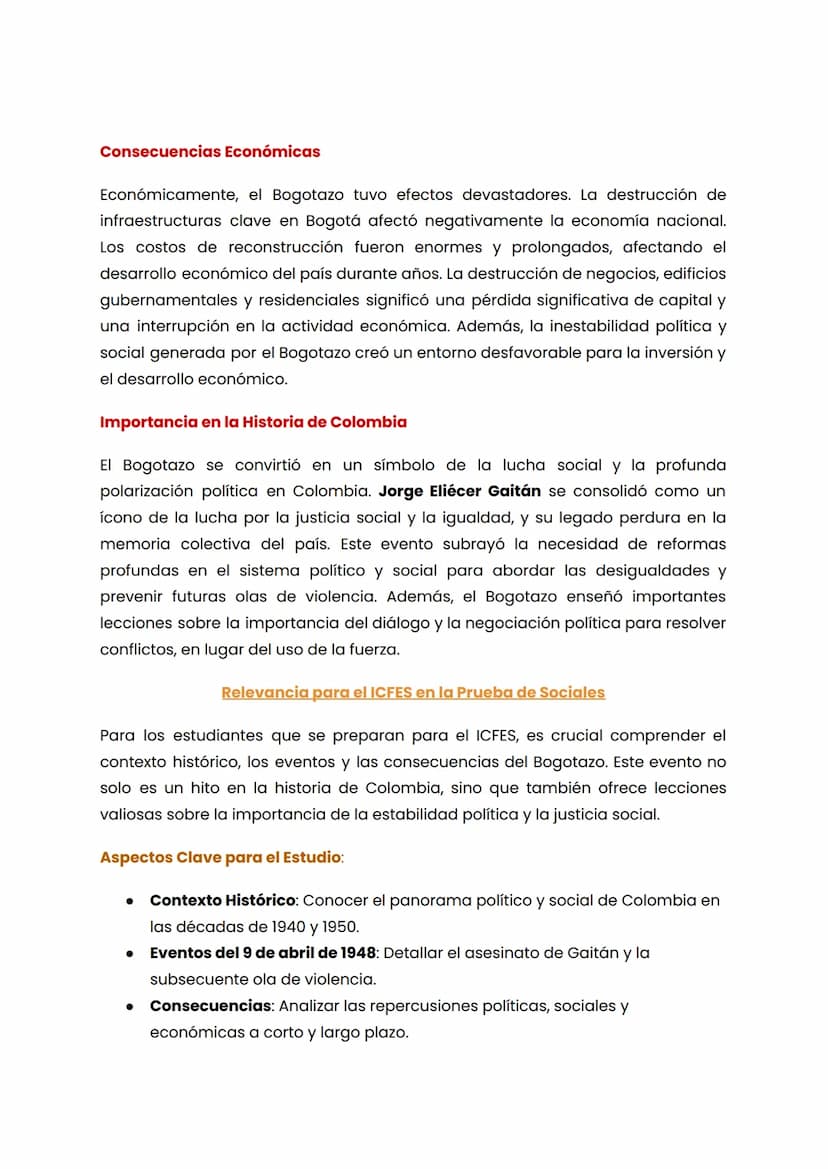 EL BOGOTAZO: HISTORIA Y REPASO PARA EL ICFES
El Bogotazo es un término que se refiere a los disturbios y la ola de violencia que
estalló en 
