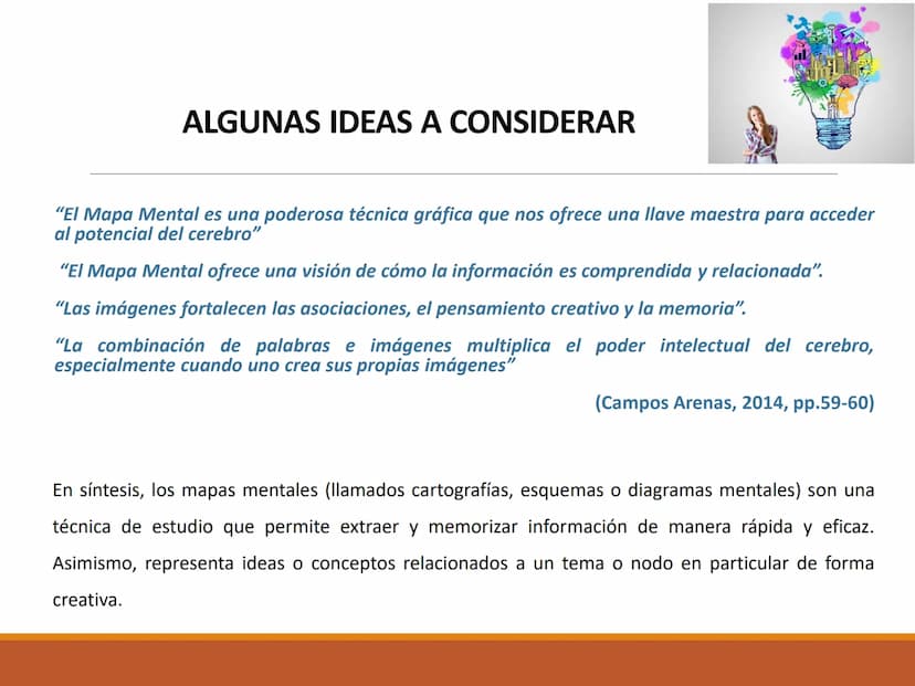 El MAPA MENTAL OBJETIVO DE APRENDIZAJE
Reconoce la importancia del mapa mental como una técnica
de estudio que favorece el desarrollo del pe