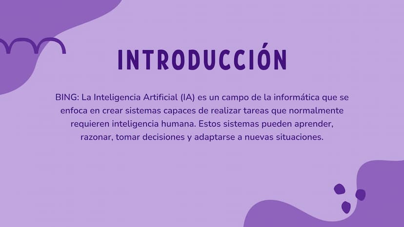 r
BING
AI ÍNDICE
1
Introducción
2
Nombre y Funcionamiento
3
¿Cómo se Usa?
4
5
6
Objetivo de la Inteligencia Artificial
Conclusión
https://ww