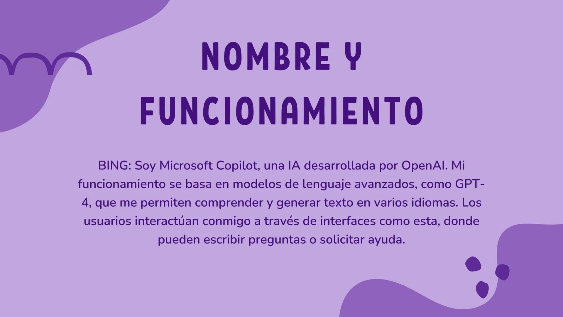 r
BING
AI ÍNDICE
1
Introducción
2
Nombre y Funcionamiento
3
¿Cómo se Usa?
4
5
6
Objetivo de la Inteligencia Artificial
Conclusión
https://ww