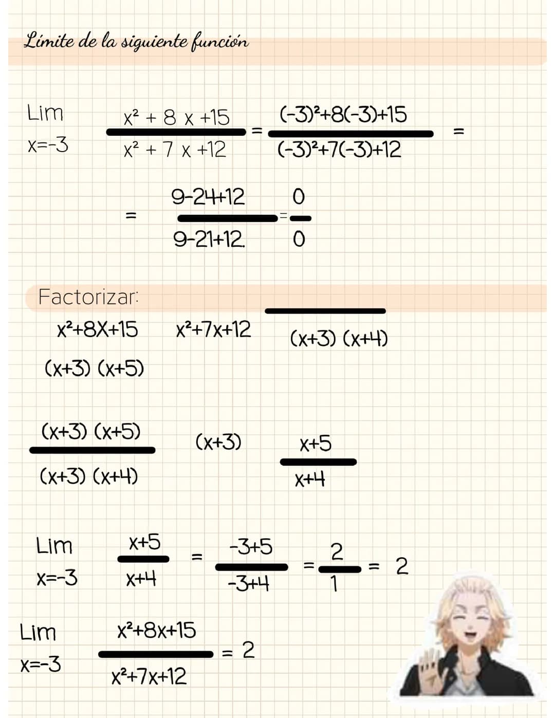 Límites , factorización 