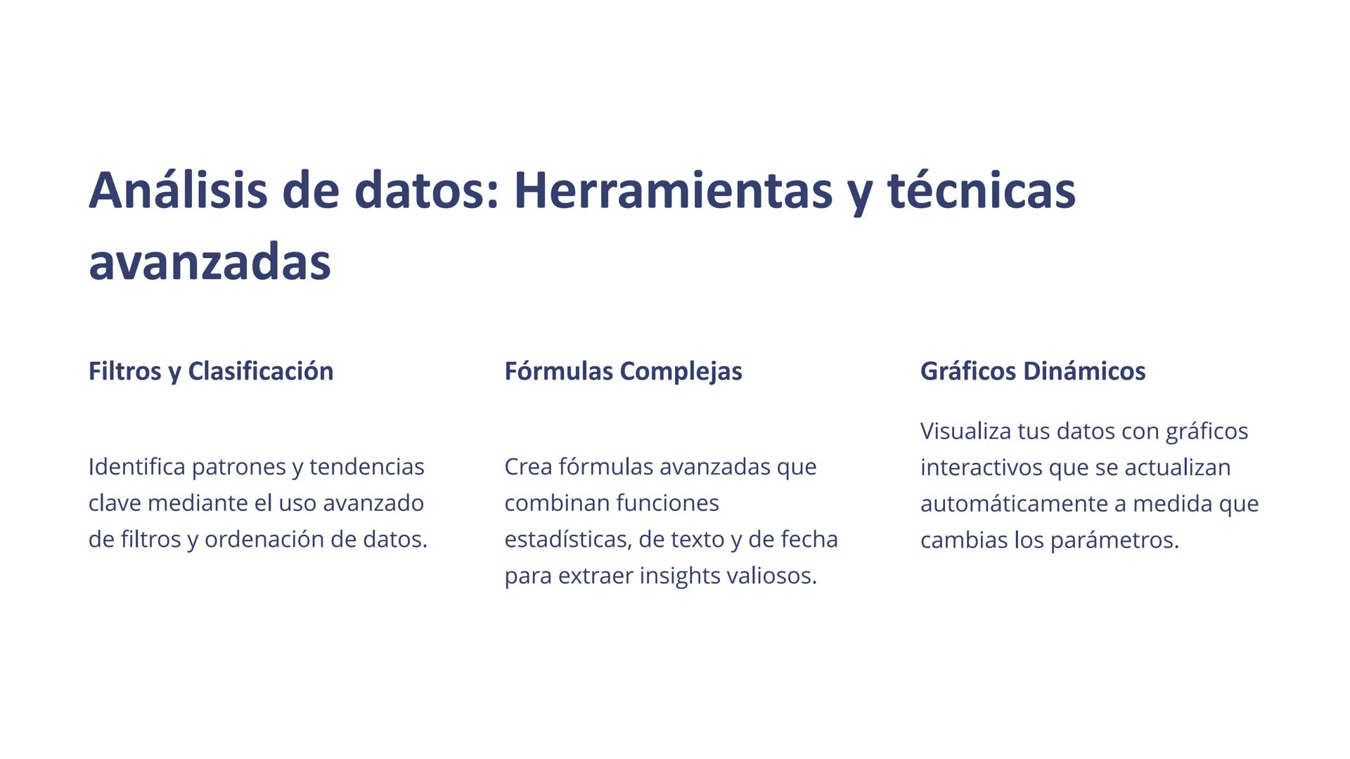 # Hojas de Cálculo
Especializadas

Las hojas de cálculo han evolucionado más allá de simples
cuadernos de trabajo. Ahora, son herramientas p
