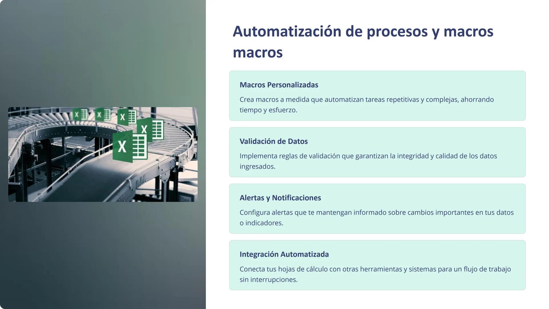 # Hojas de Cálculo
Especializadas

Las hojas de cálculo han evolucionado más allá de simples
cuadernos de trabajo. Ahora, son herramientas p
