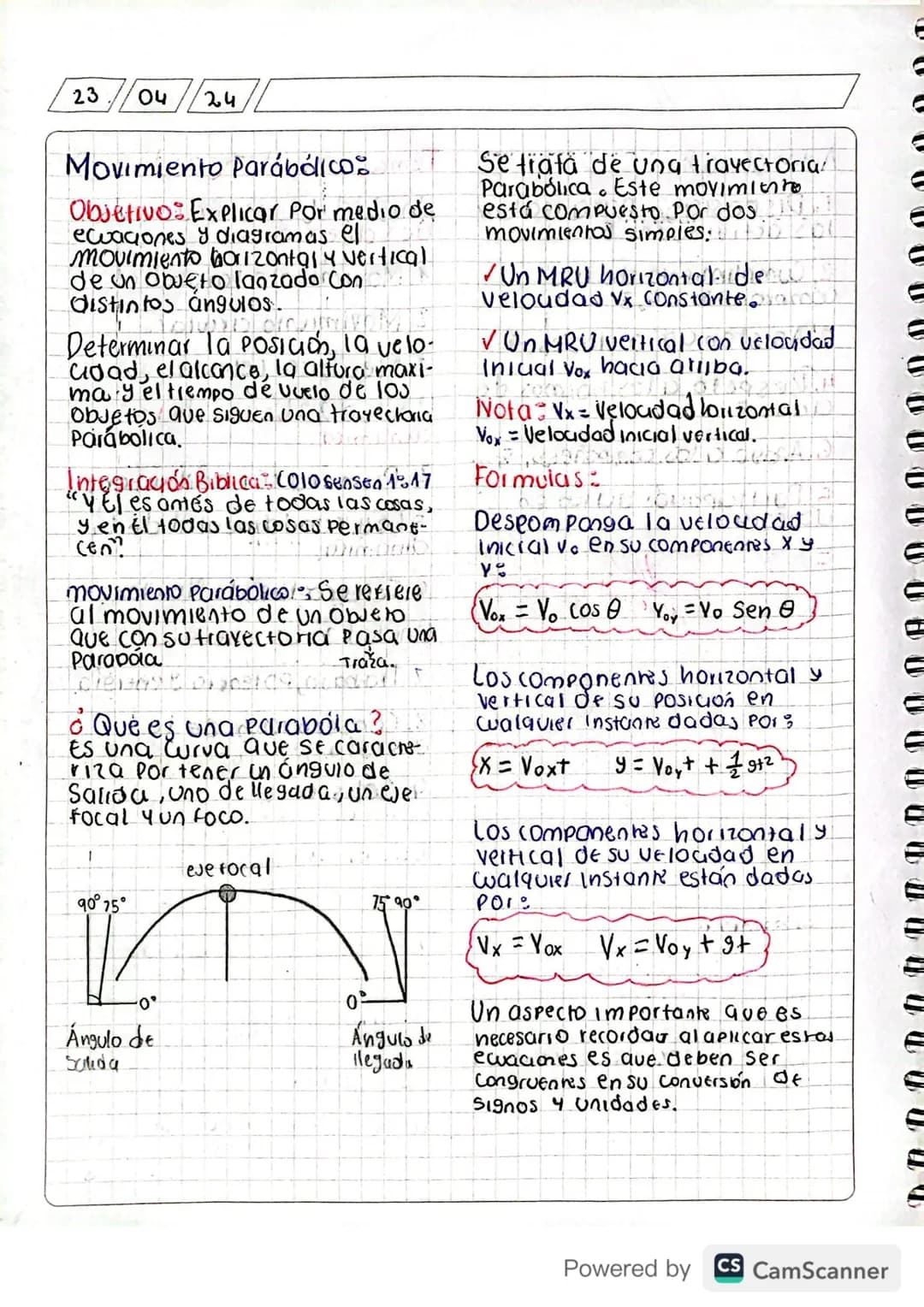 23
04
2. Կ
Movimiento Parábólico.
Objetivo: Explicar por medio de
ecuaciones y diagramas el
movimiento horizontal y vertical
de un objeto la