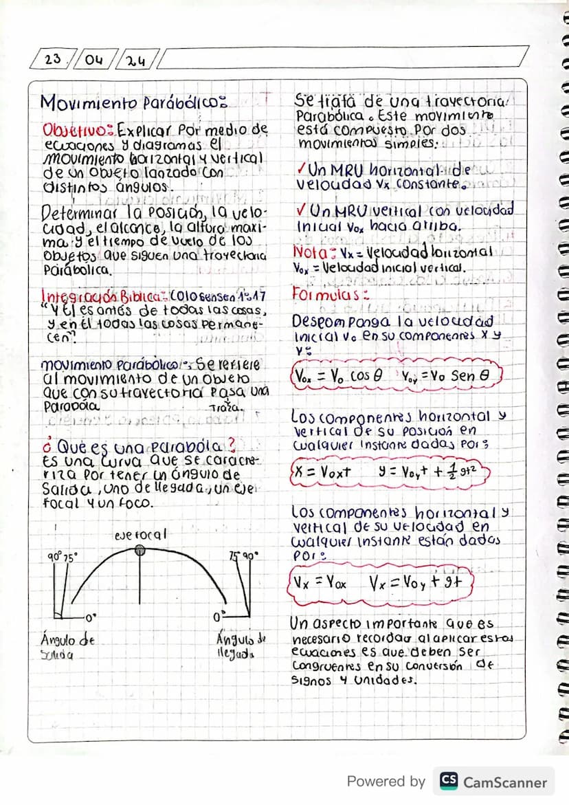 23
04
2. Կ
Movimiento Parábólico.
Objetivo: Explicar por medio de
ecuaciones y diagramas el
movimiento horizontal y vertical
de un objeto la