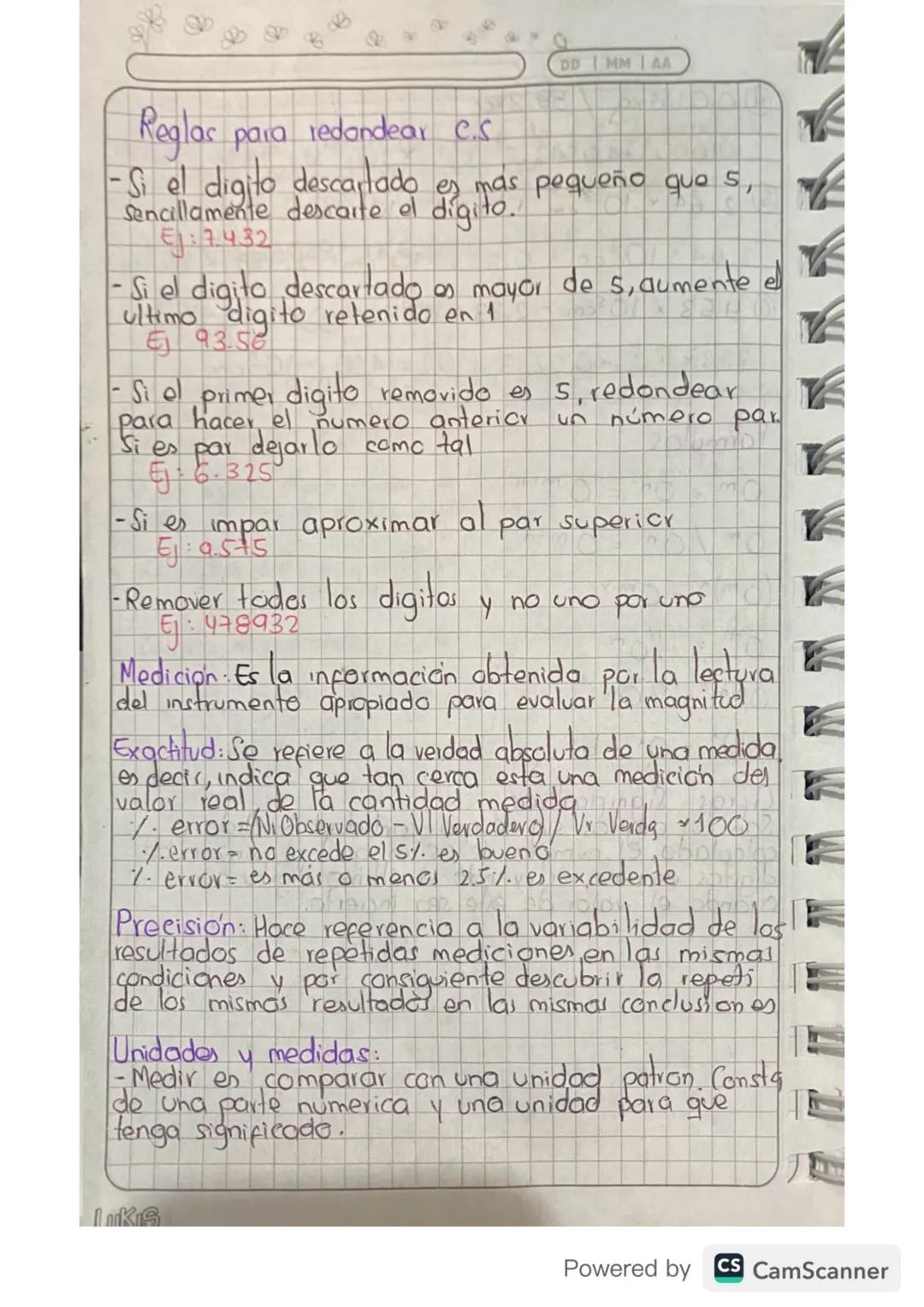 DDI MMI AA
Tiempo (+) Distancia de duración de la herra
alrededor del sal (s).
Notación Científica y cifras Significativas.
La notación cien