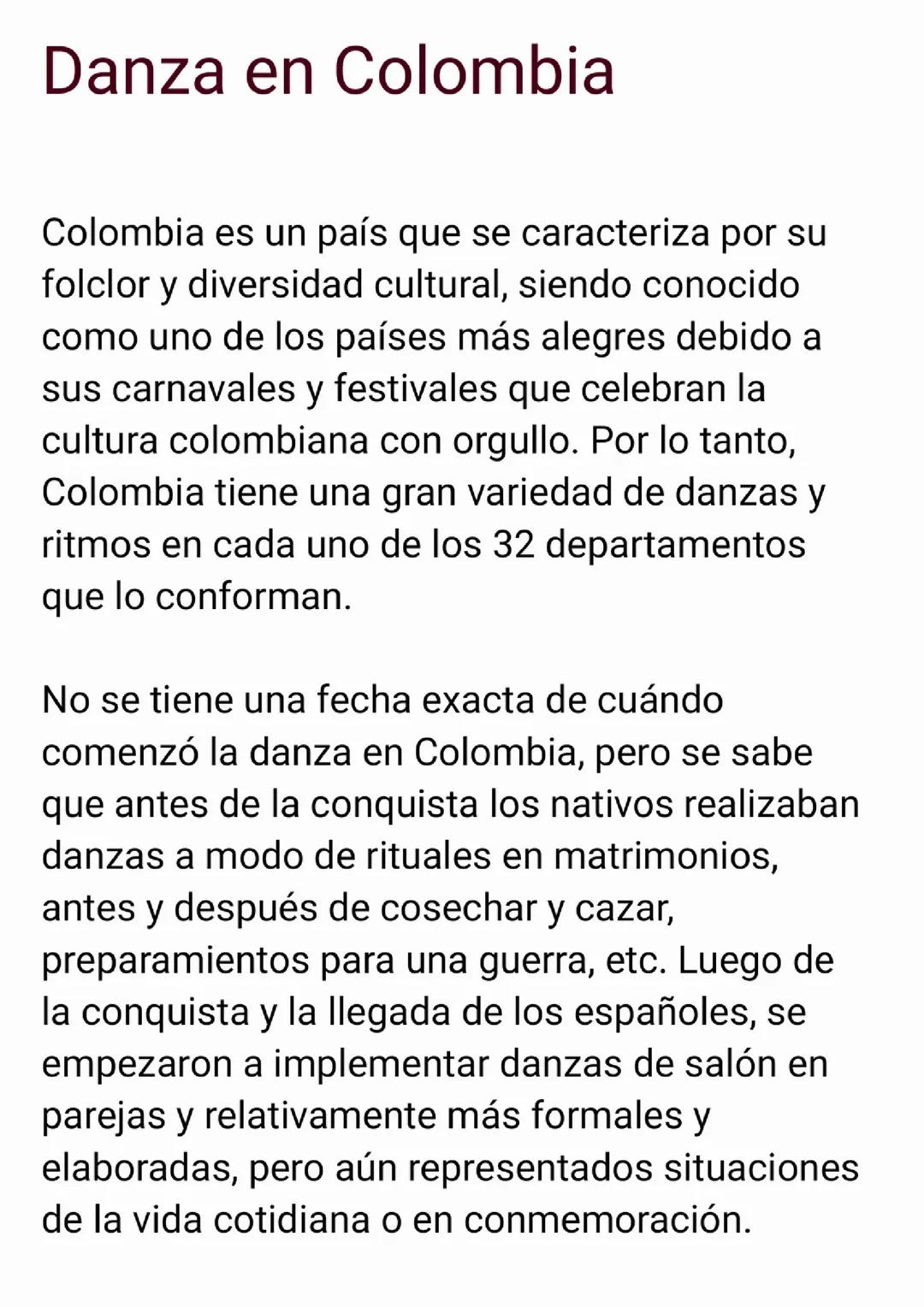Danza en colombia