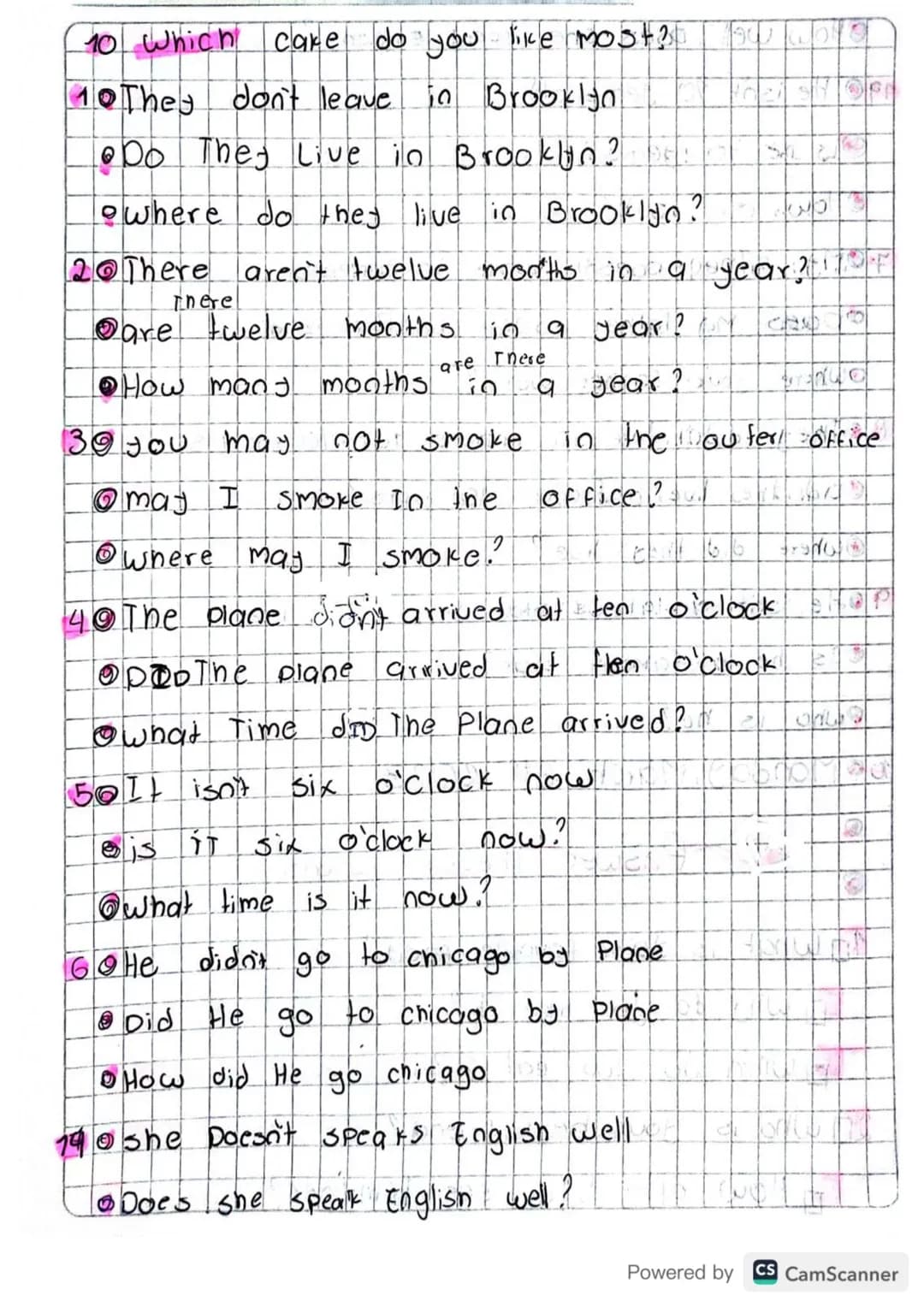 wn - Questions
• Wath - Qué ?
lo where - Donde.
Who
+
Quieq
。 whom - a Quied?
•Whose de Quién?
o which - dubl↑
lownen - Cugado P
lo why - fo
