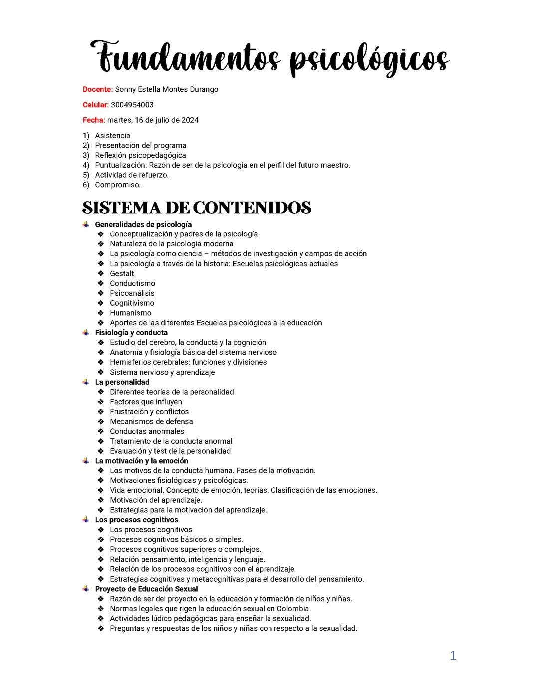 Apuntes de Fundamentos Psicológicos