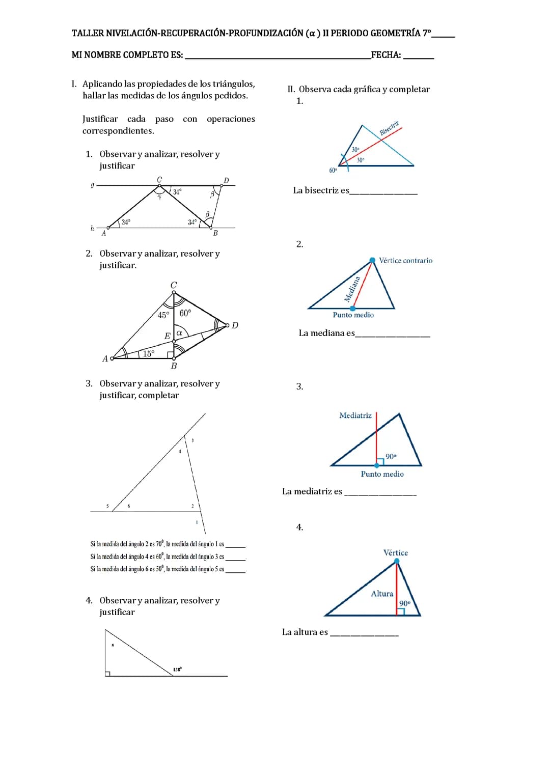 Rectas y segmentos notables de un triangulo