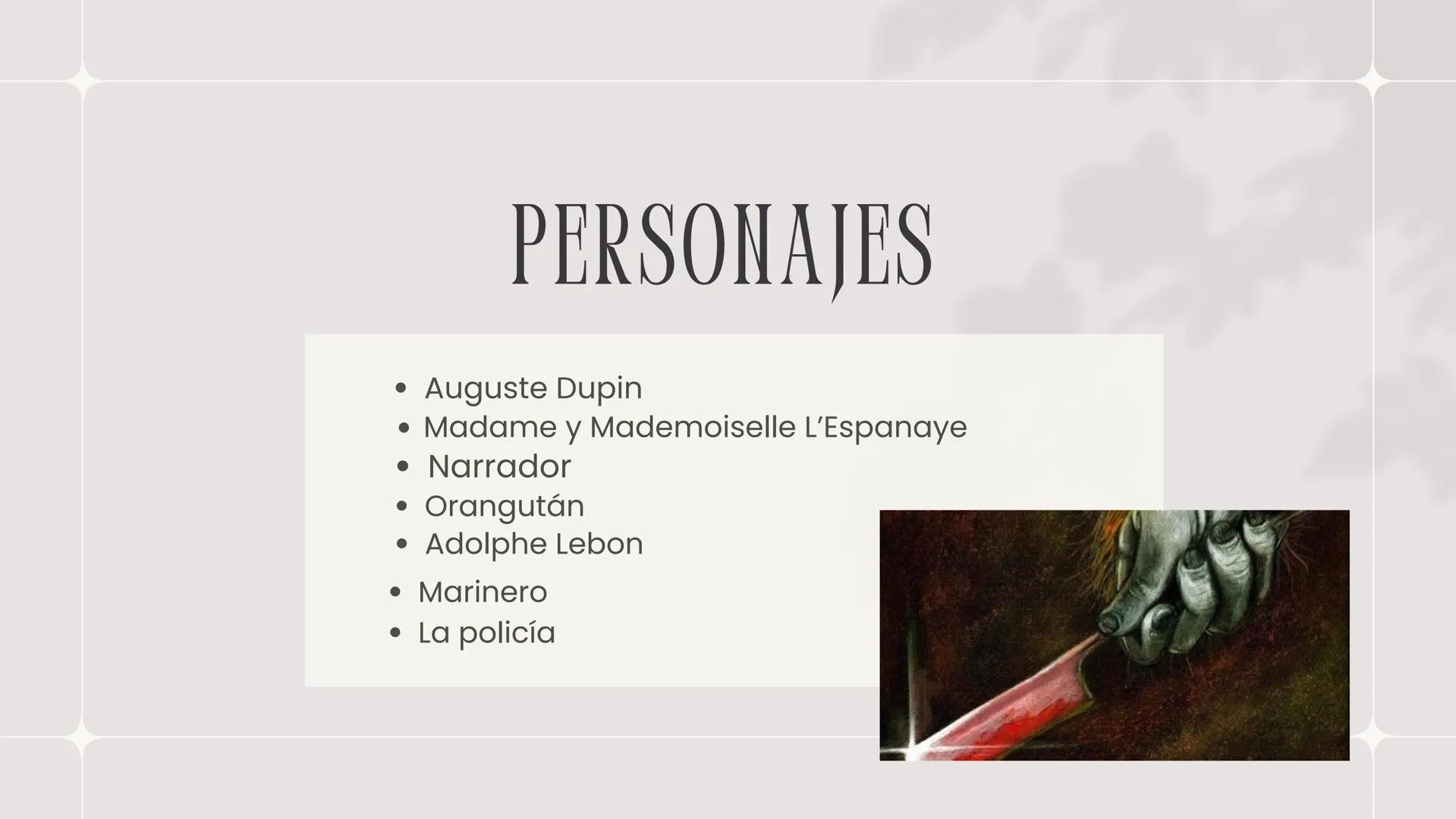# LOS CRÍMENES DE

# LA CALLE MORGUE

Laura Valentina Timaran # CONTEXTUALIZACIÓN

*   Es un cuento corto del escritor Edgar Allan Poe,
rela