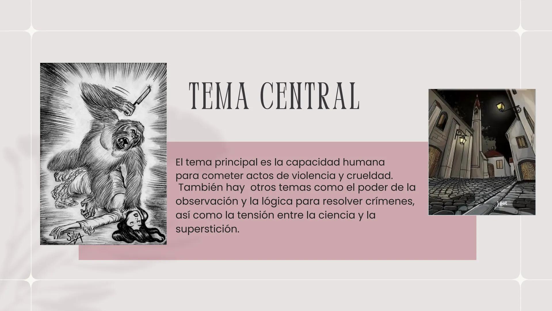# LOS CRÍMENES DE

# LA CALLE MORGUE

Laura Valentina Timaran # CONTEXTUALIZACIÓN

*   Es un cuento corto del escritor Edgar Allan Poe,
rela