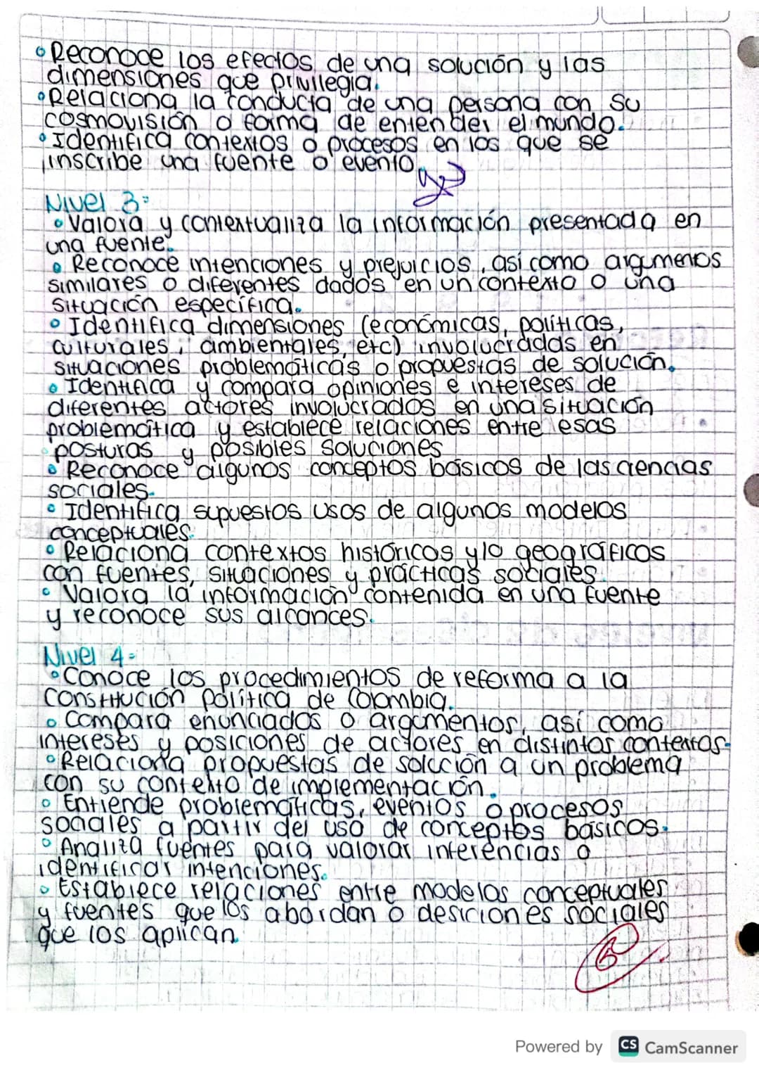 Niveles de desempeño (Sociales y
Nivel 1=
Ciudadanos
• Reconocer algunos derechos ciudadanos en
Situaciones señallas.
• Reconoce factores qu