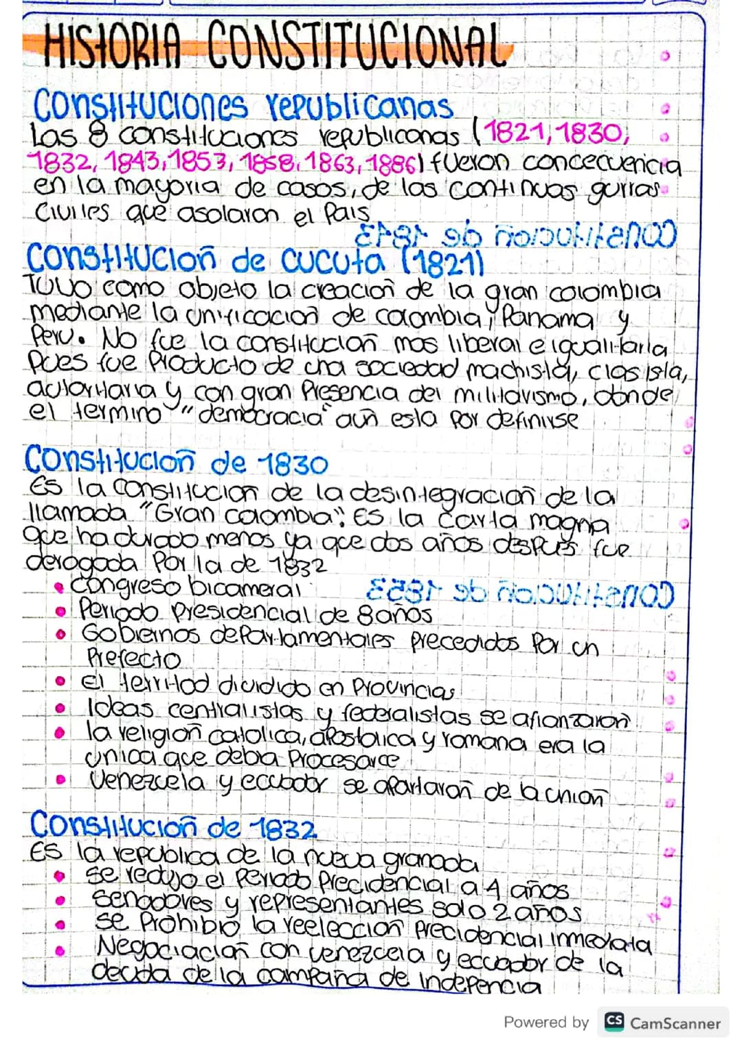 HISTORIA CONSTITUCIONAL DE COLOMBIA DESDE1821 a 1853