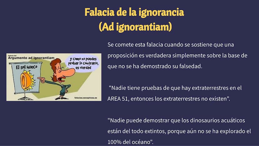 Las Falacias Si mi patrulla anti-osos
funciona, no veremos
osos. No hay osos. Por lo
tanto, la patrulla
funciona
sobo
Ése es un
razonamiento