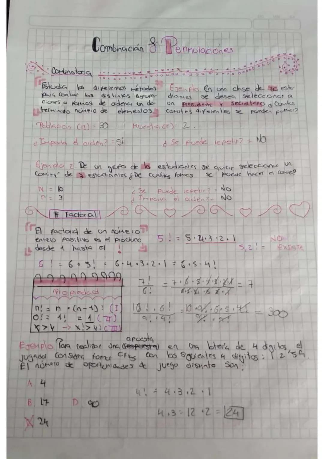 Combinatoria
Estudia los
Combinación & Pennolaciones
50000305
diyelentos métodos
para contar las distintas agrupa-
clones a ramas de adena, 