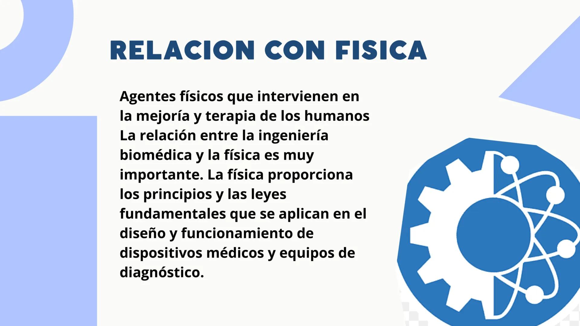 RELACION CON MECANICA
M
La relación entre la ingeniería biomédica y la
ingeniería mecánica es estrecha y significativa,
ya que ambas discipl