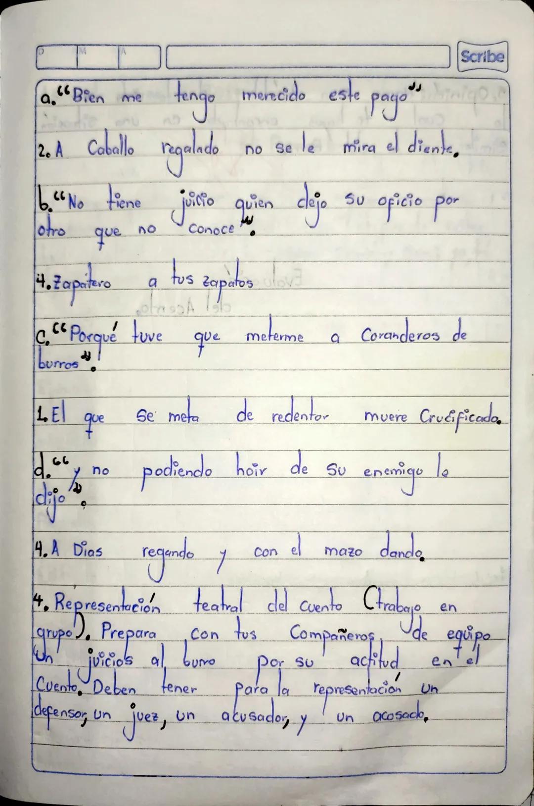 M
22 de Febrero de 2017
Scribe
Continuación
Adjetivos.
-Adjetivo Posesivo: Este Adjetivo Posesivo Indica
pertenencia our posesión, Estos son
