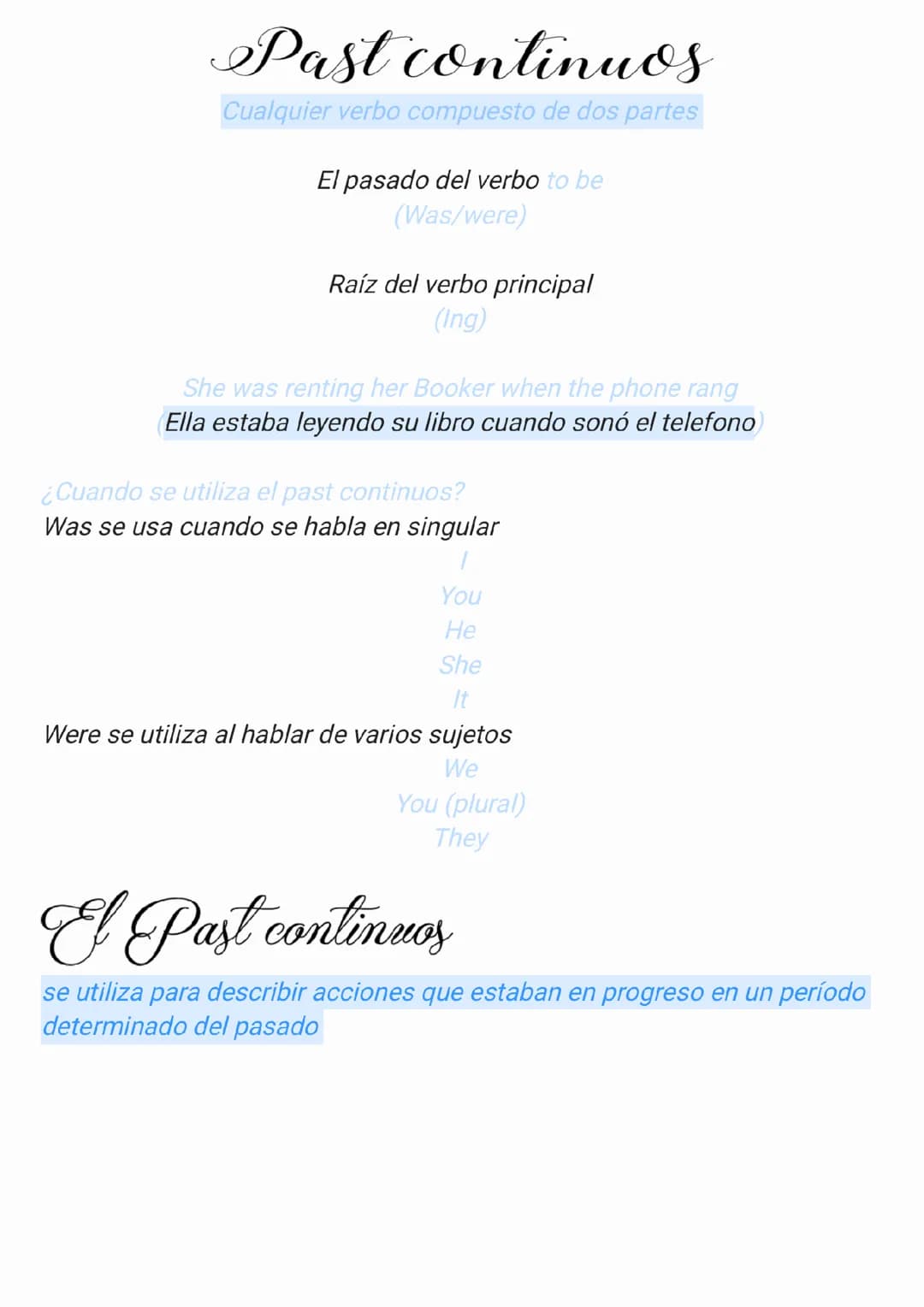 Past continuos 